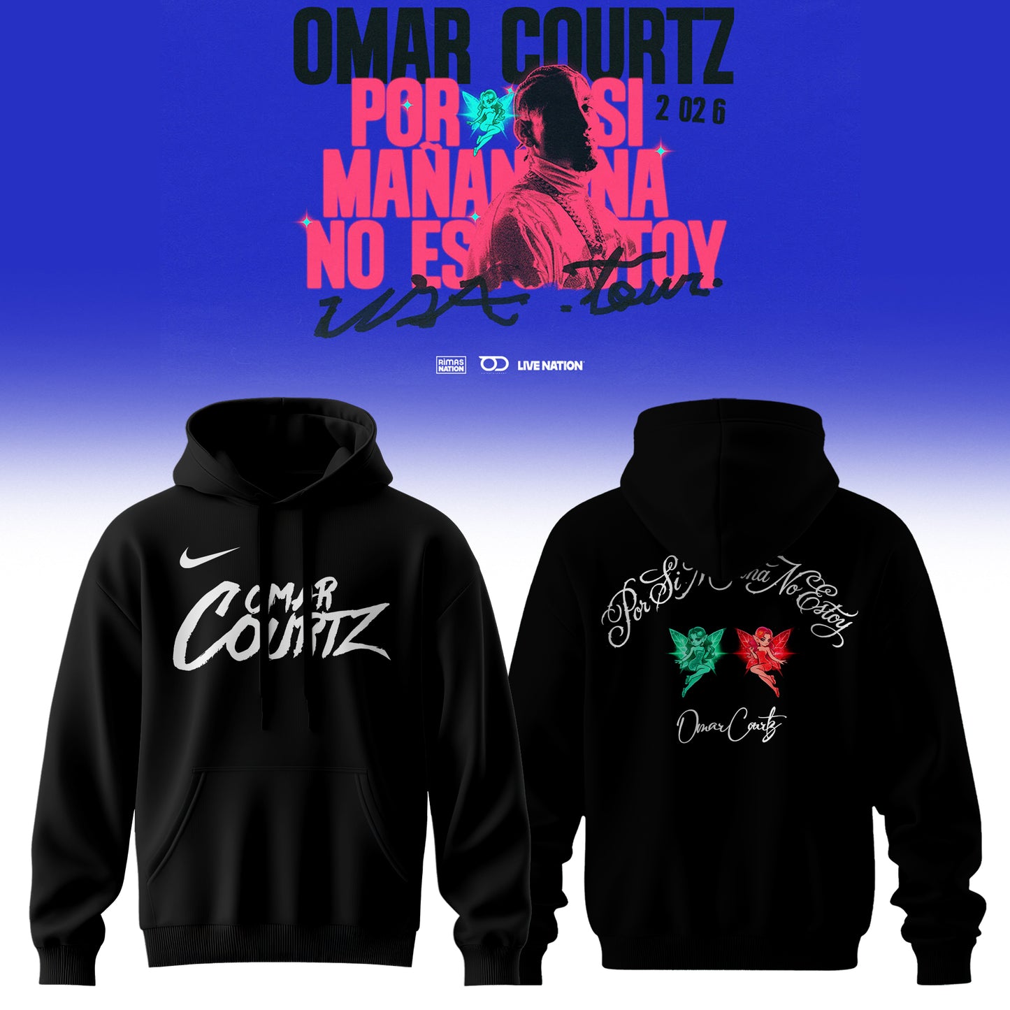 _,Omar Courtz “Por Si Mañana No Estoy” World Tour 2026 Signed – Hoodie