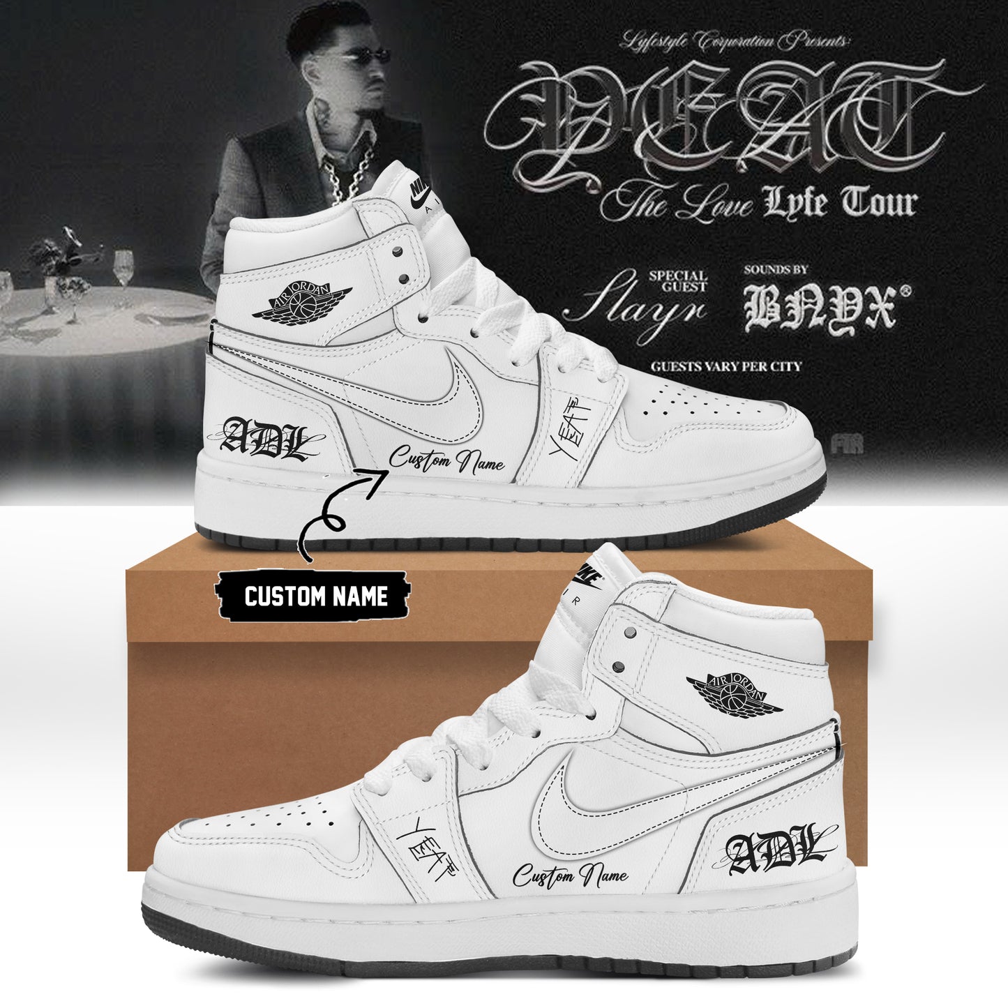.YEAT LOVE/LYFE Tour Signed Shoes 13