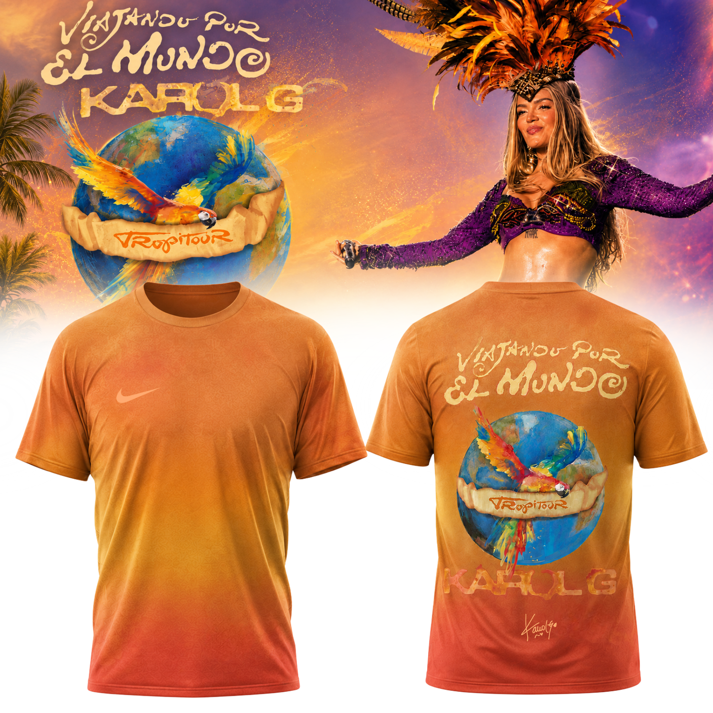Karol G ” Viajando por el Mundo Tropitour ” Signature Limited Edition – Tshirt