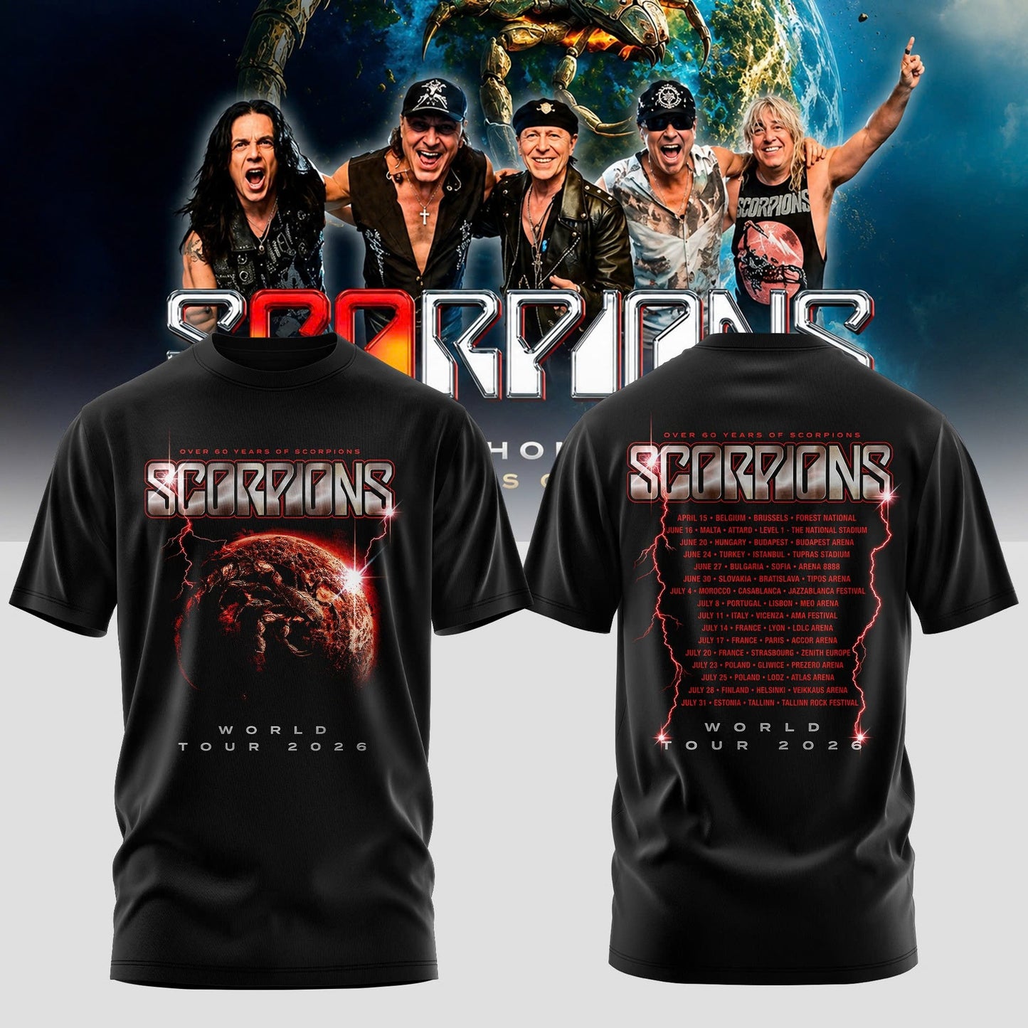 SCORPIONS - "Coming Home" 2026 World Tour Limited T-Shirt
