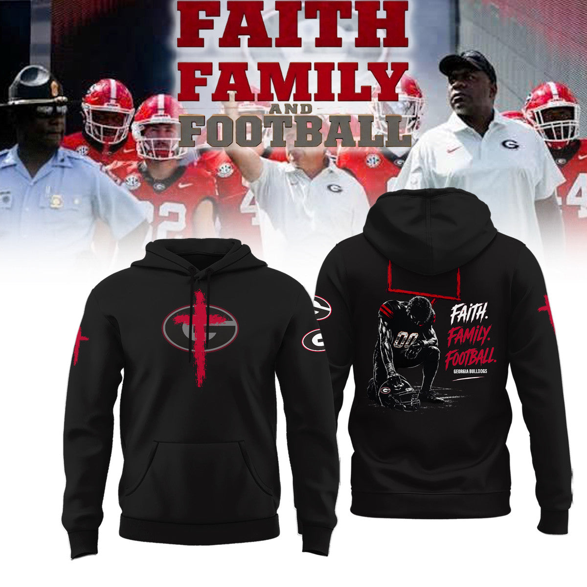 Georgia Bulldogs FAITH FAMILY FOOTBALL 2026 Limited Hoodie