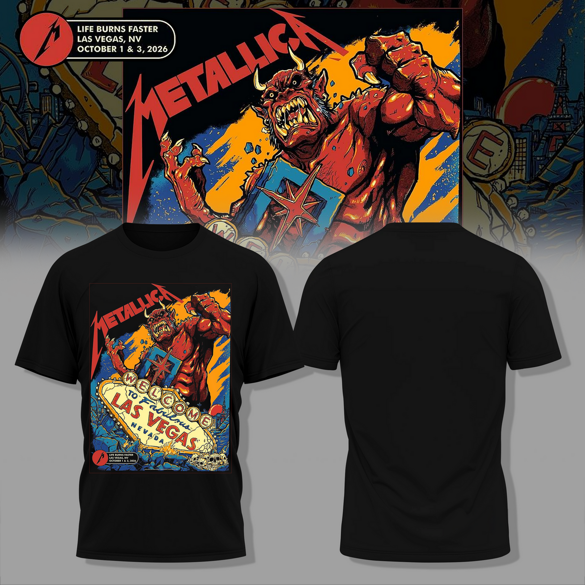 Life Burns Faster, Las Vegas - M72 World Tour T-shirt 4
