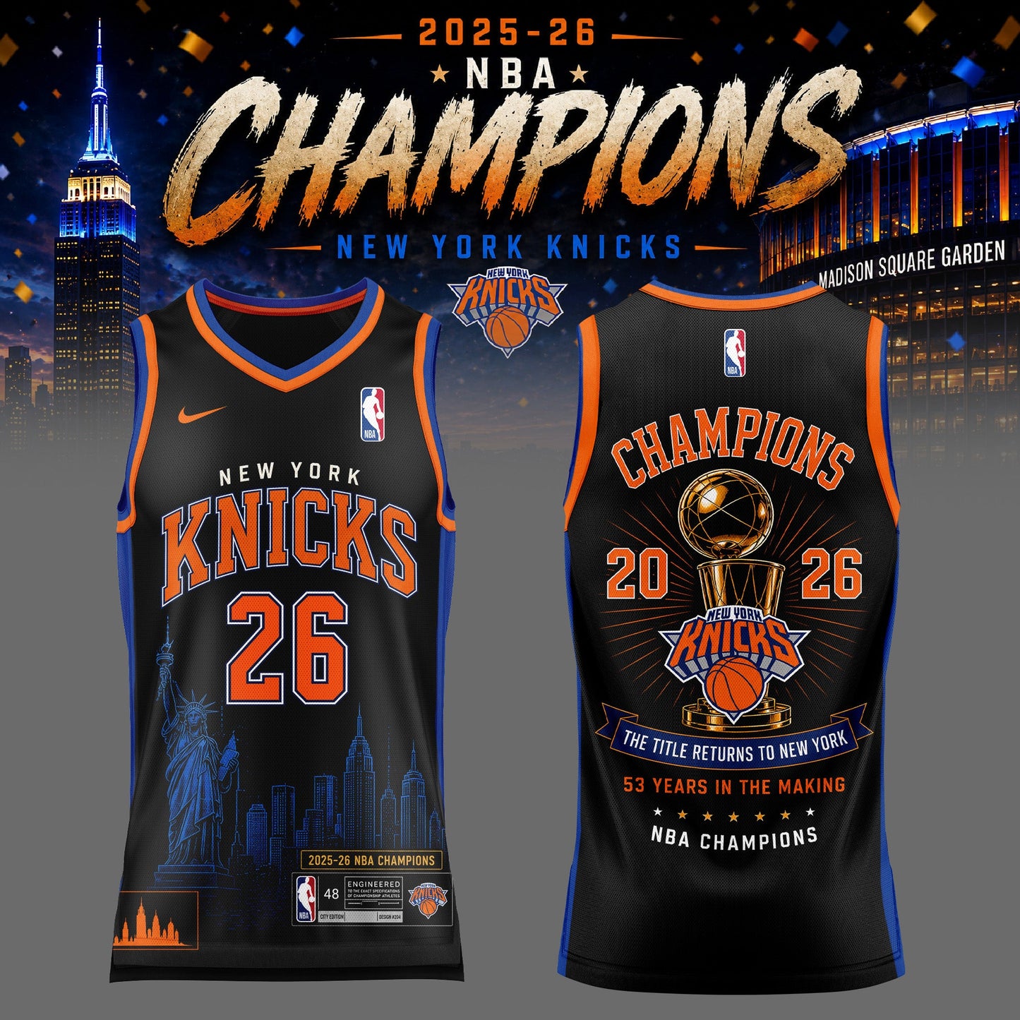 _ New York Knick 2026 NBA Champions Jersey