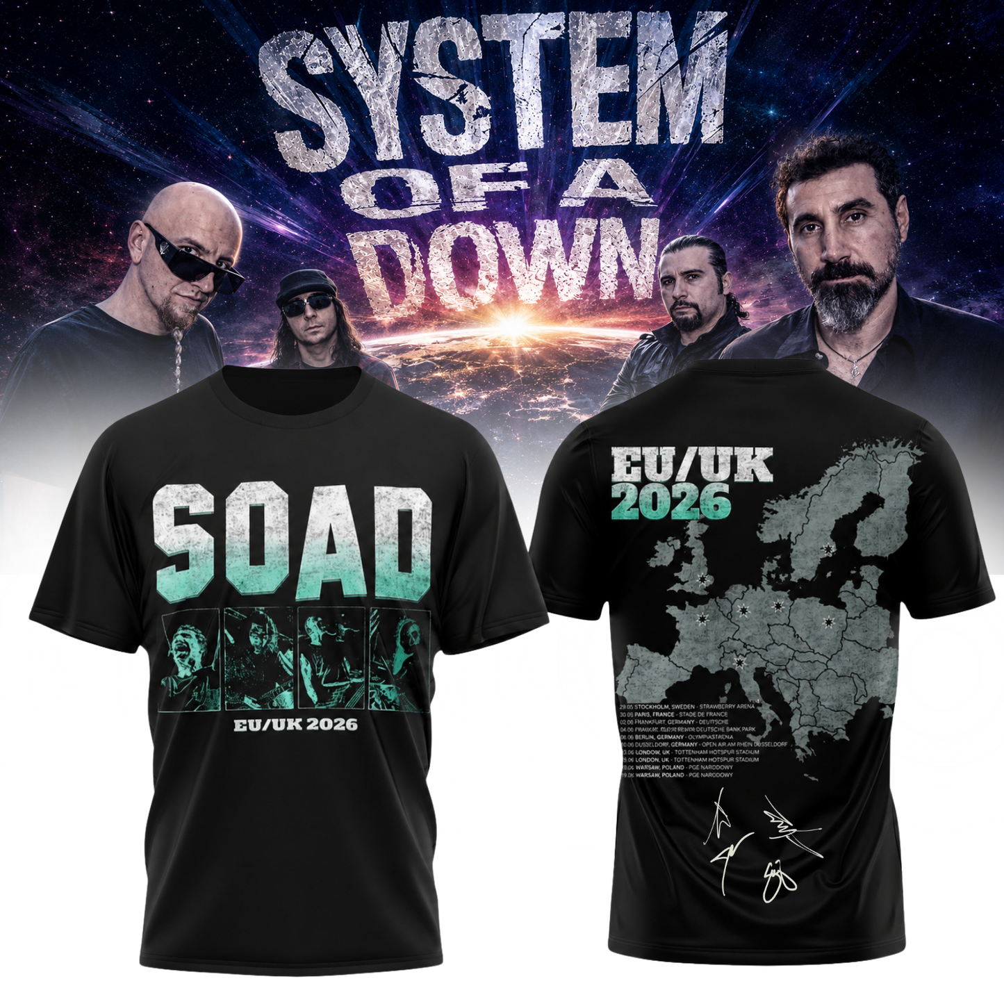 System of a Down “Europe / UK Stadium Tour 2026” – Tshirt