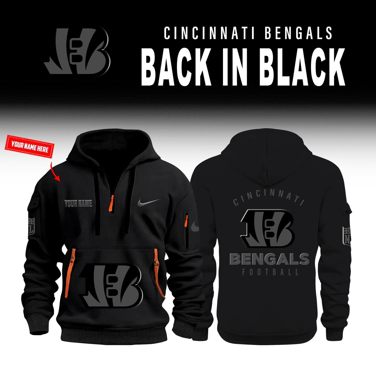 Cincinnati Bengals 2025 Back In Black Limited Edition New Jacket