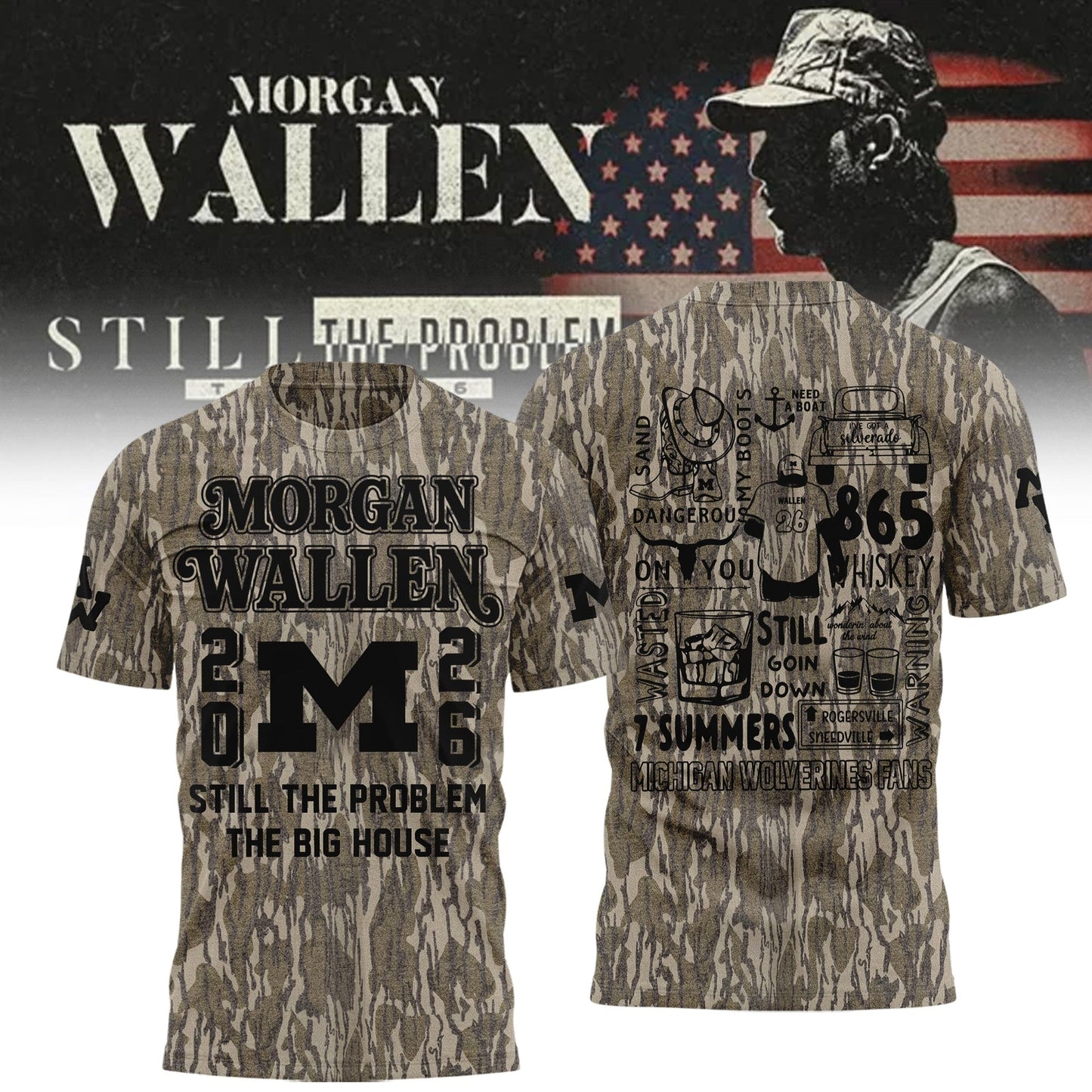 Limited Edition MW x Michigan Wolverines Football - Still The Problem Tour 2026 T-Shirt