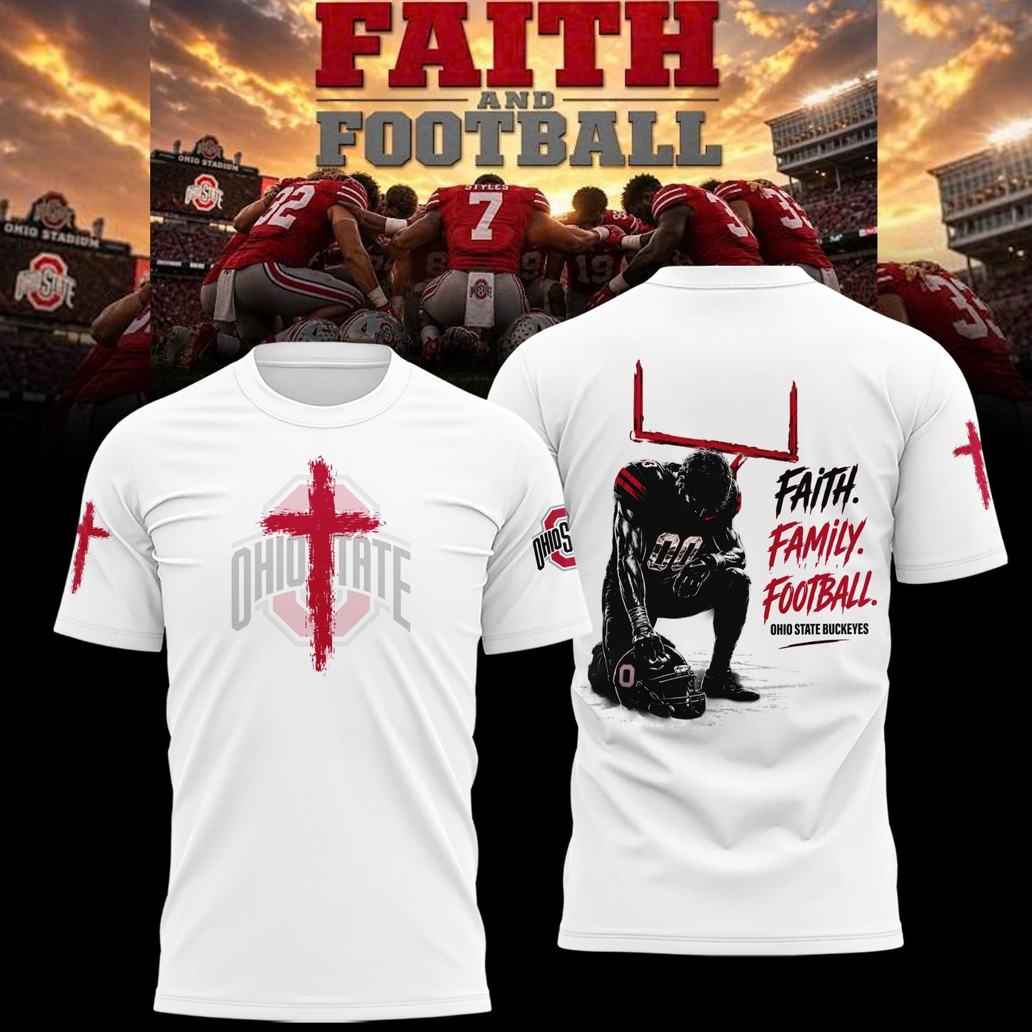 Limited Edition Ohio State Buckeyes FAITH FAMILY FOOTBALL 2026 Shirt