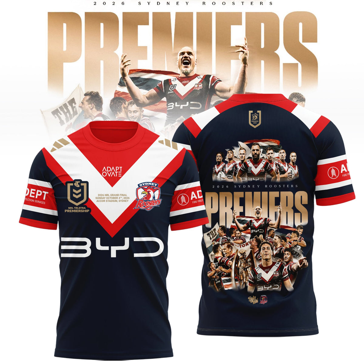 Limited Edition Sydney Roosters NRL Premiers 2026 Shirt
