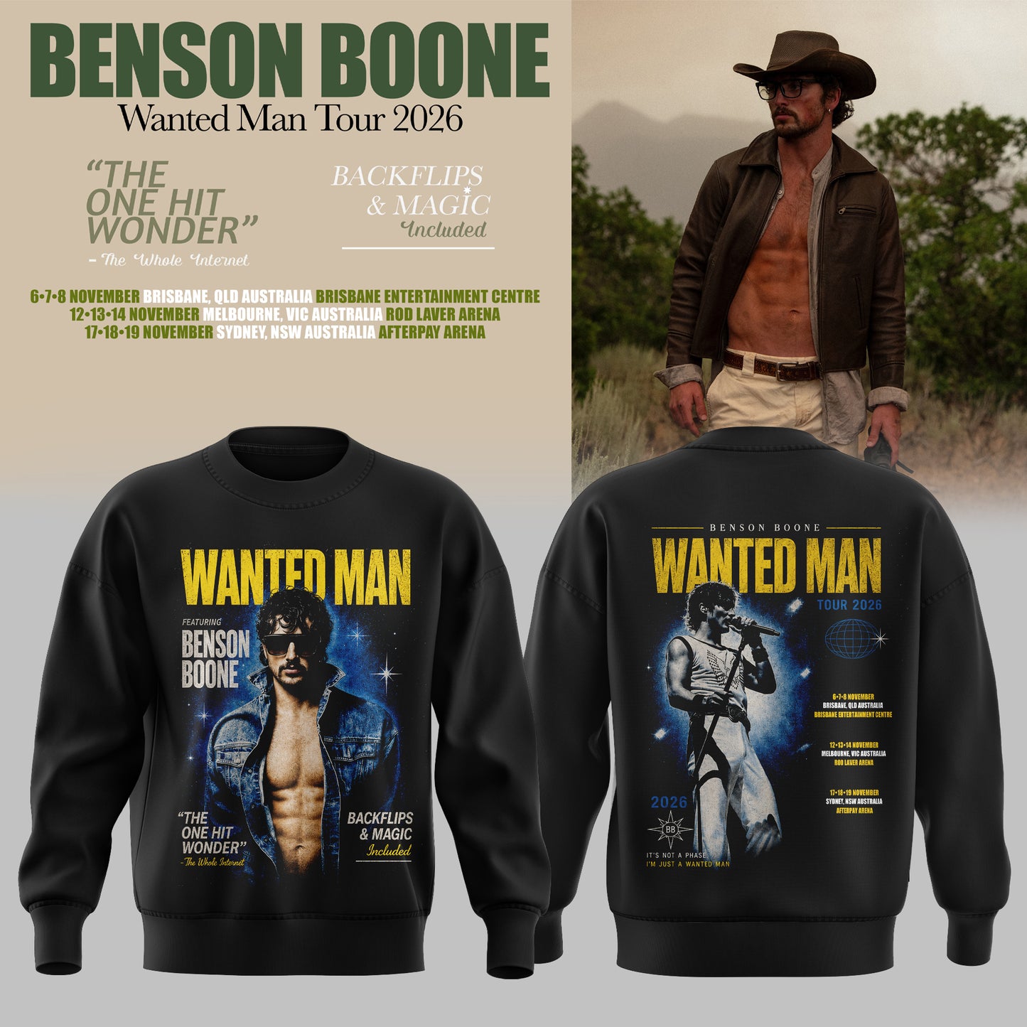 BENSON BOONE – WANTED MAN TOUR 2026 SWEATER
