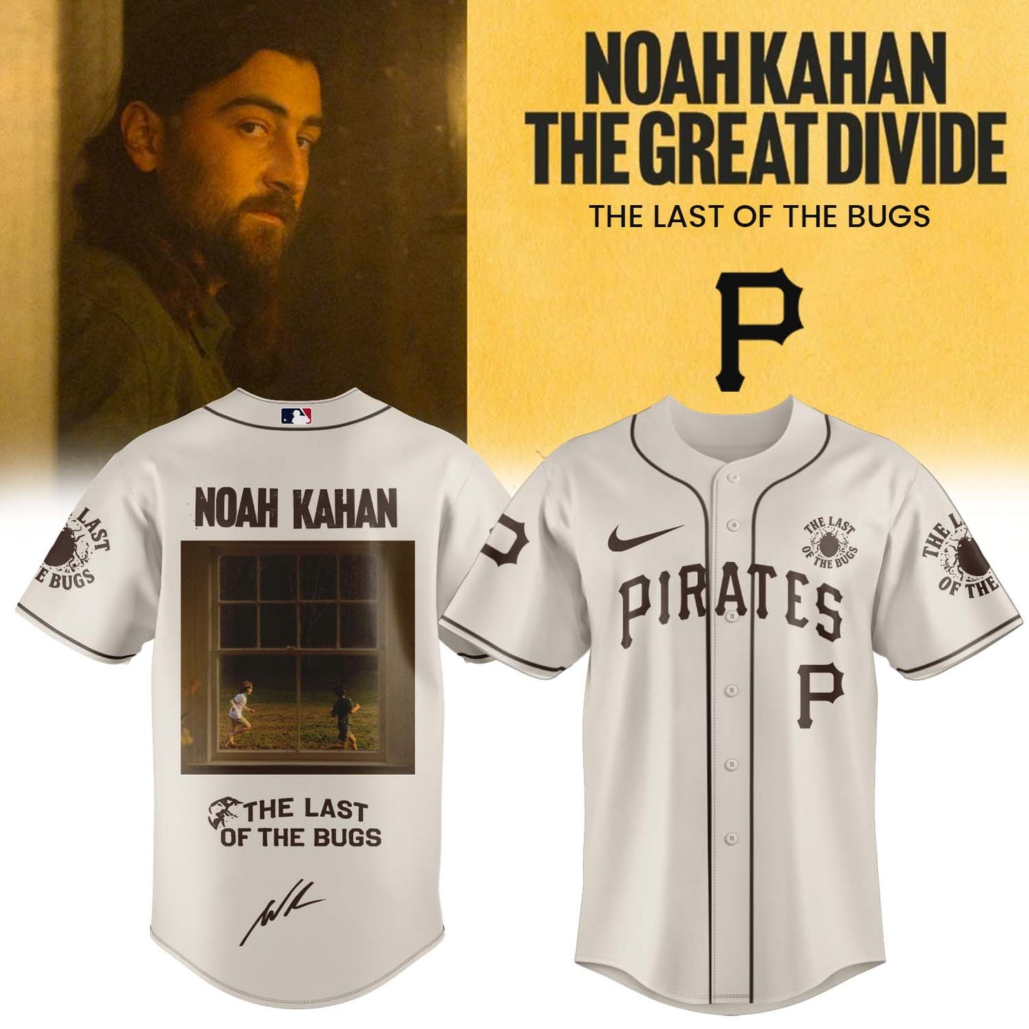 MLB All Team X Noah Kahan “The Great Divide: The Last Of The Bugs” Album 2026 Limited Edition Signature – Jersey