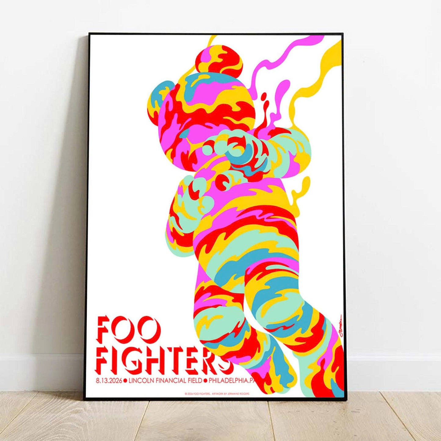Foo Fighters Philadelphia 2026 Event Poster At Lincoln Financial Field On August 13 2026 Home Decor Poster
