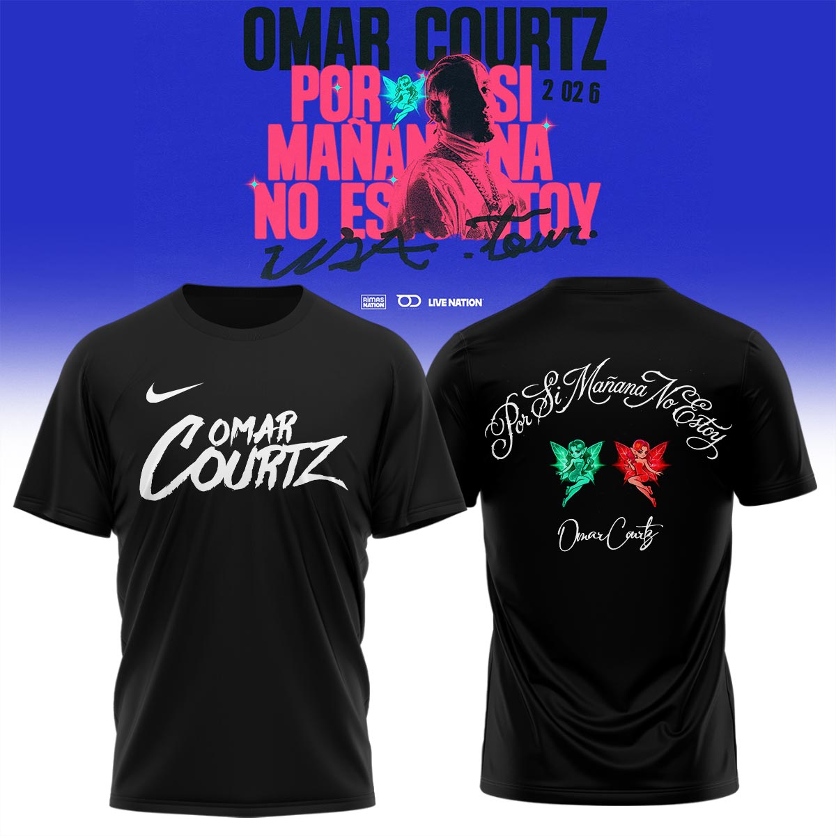,,.Omar Courtz “Por Si Mañana No Estoy” World Tour 2026 Signed – Shirt