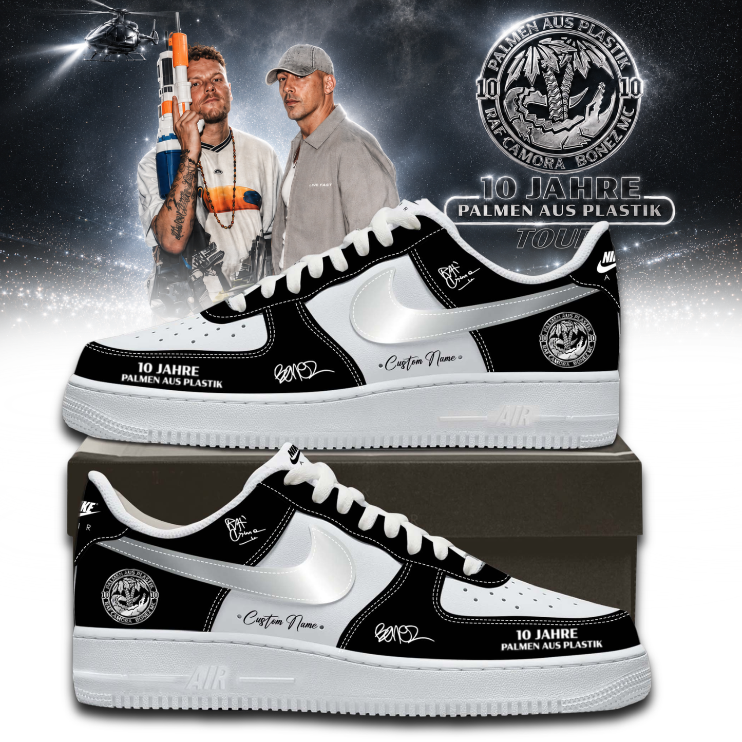 __RAF Camora & Bonez MC "10 Jahre Palmen aus Plastik Tour" . Limited Edition Signature Shoes