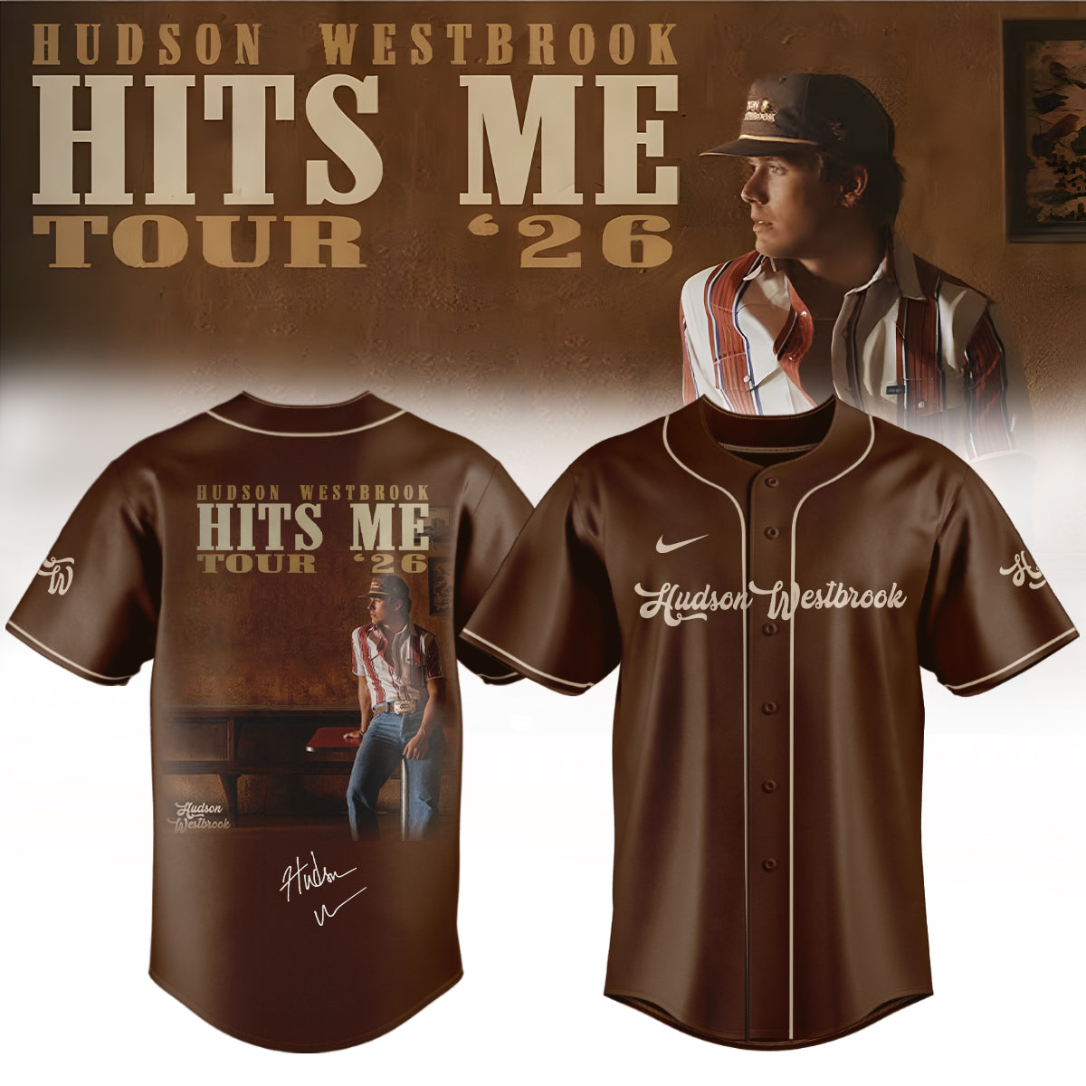 ,,,Hudson Westbrook ”Hits Me Tour 2026” Signature – Jersey