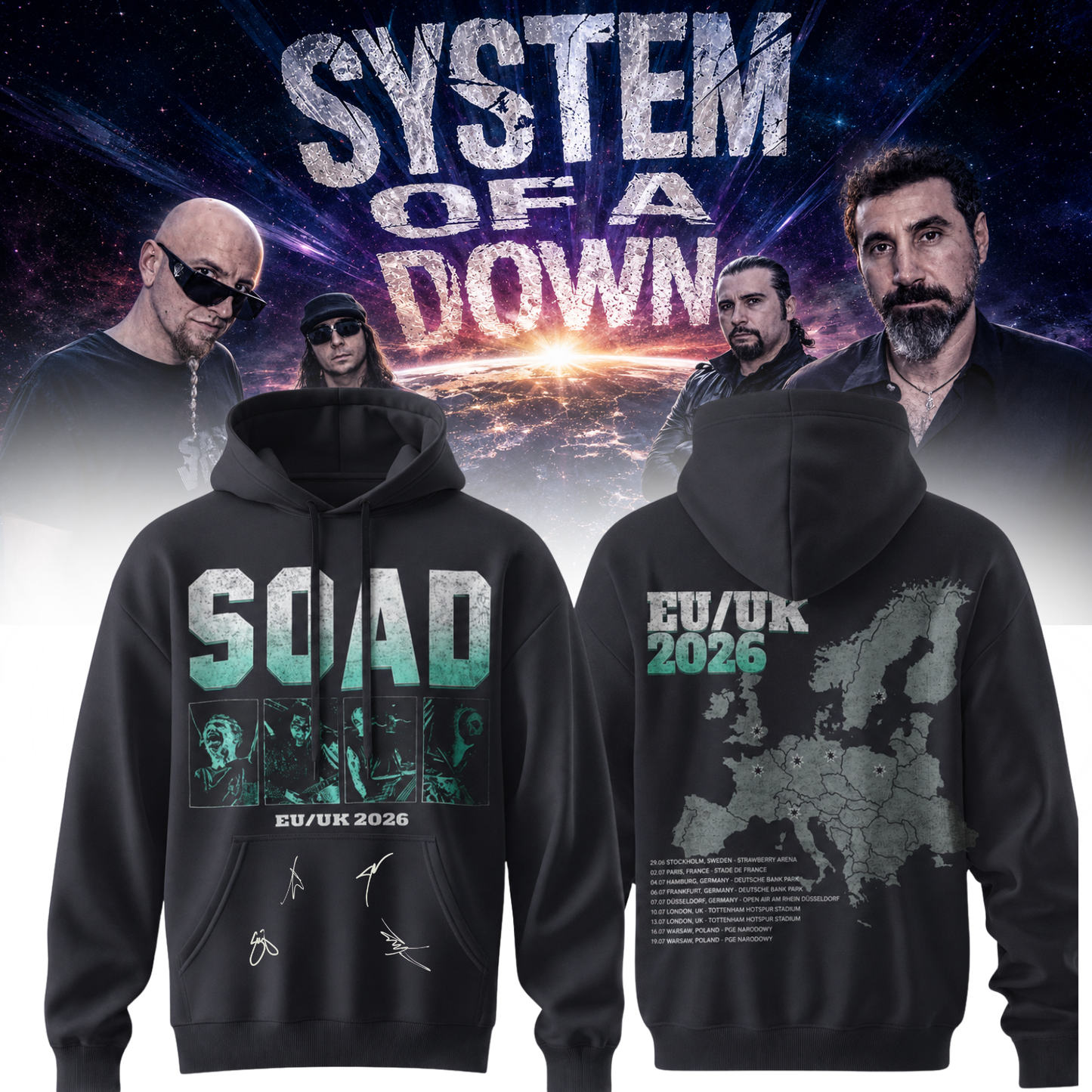 System of a Down “Europe / UK Stadium Tour 2026” Signature Limited Edition – Hoodie