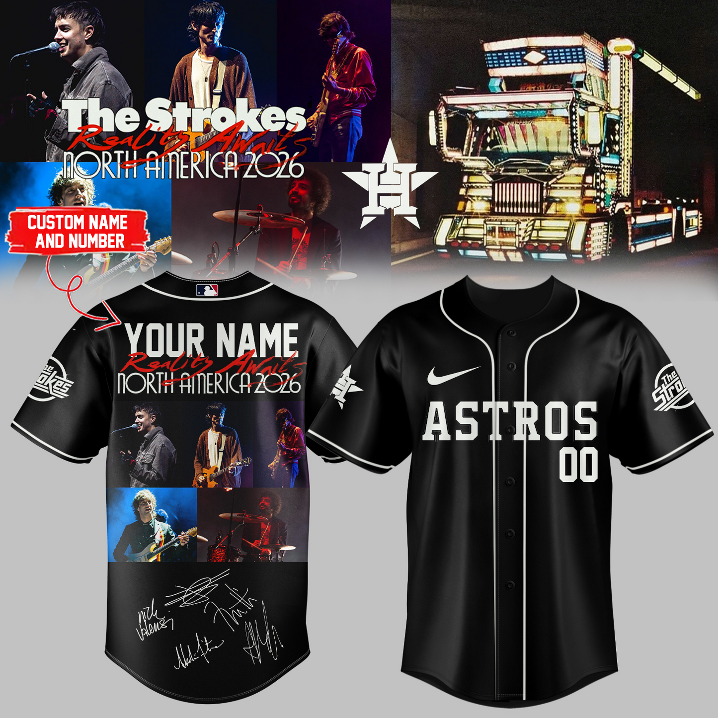 ,,MLB X The Strokes ”Reality Awaits North America 2026” Limited Edition Signature – Jersey 2 (Custom Name&Number)