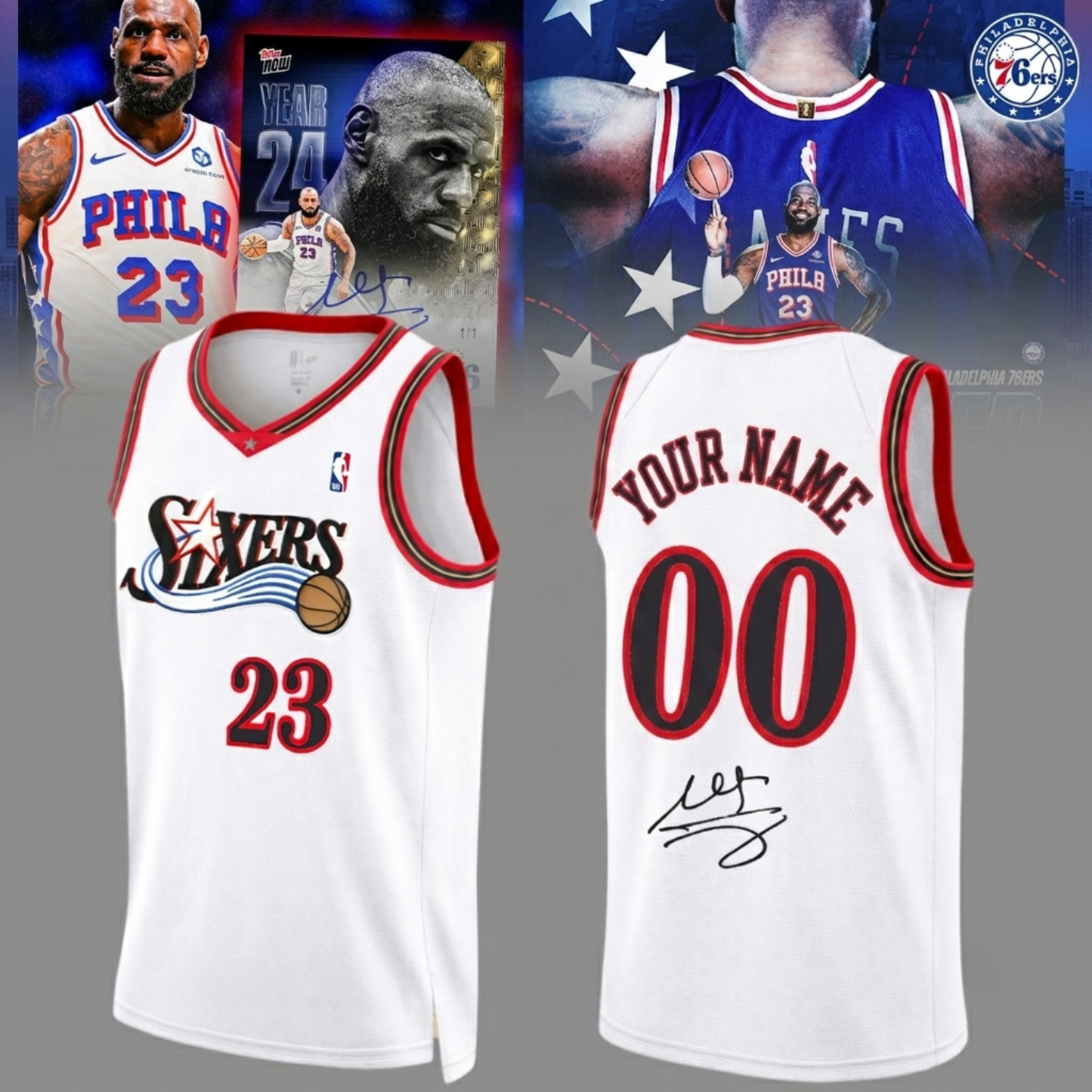 .LeBron James Philadelphia 76ers Limited Edition Signature – Jersey (Custom Name & Custom Number)
