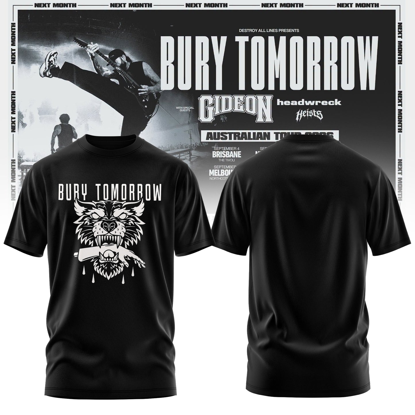 Bury Tomorrow – ‘Will You Haunt Me’ Australian Tour 2026 Limited T-Shirt