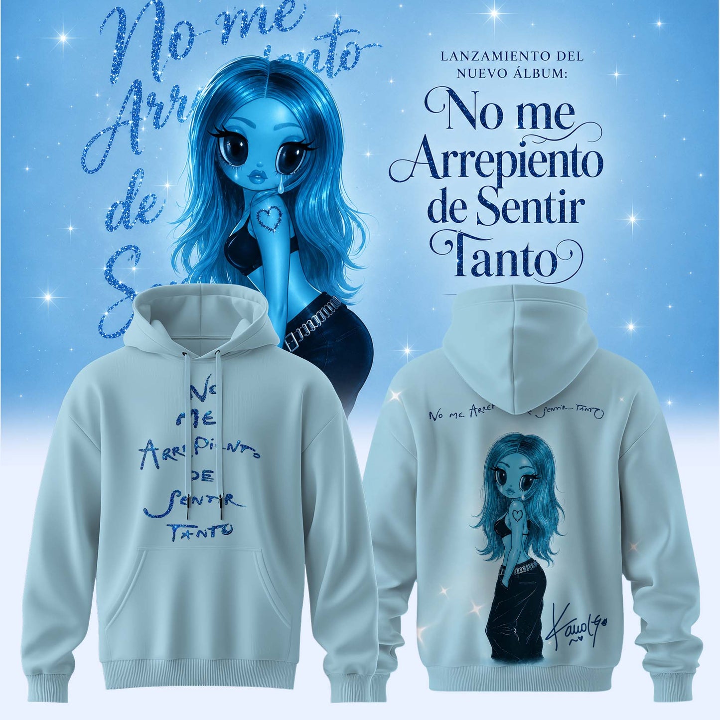 _.KaRol G Album “NO ME ARREPIENTO DE SENTIR TANTO” .Limited Edition Signature Hoodie