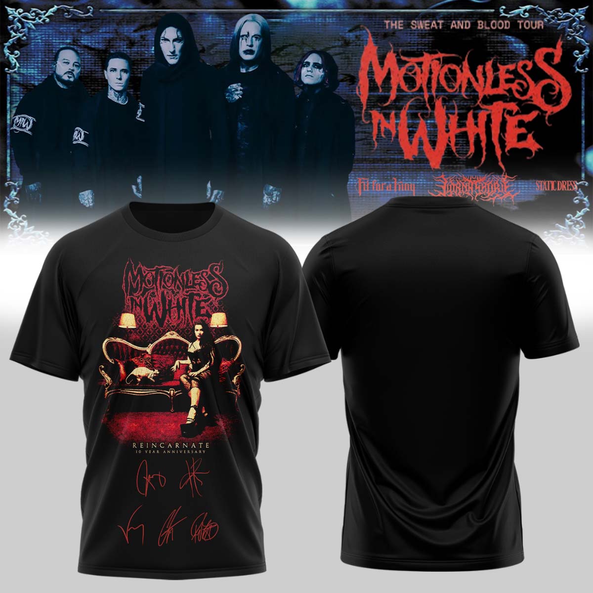 Motionless In White Signed Decades TShirt