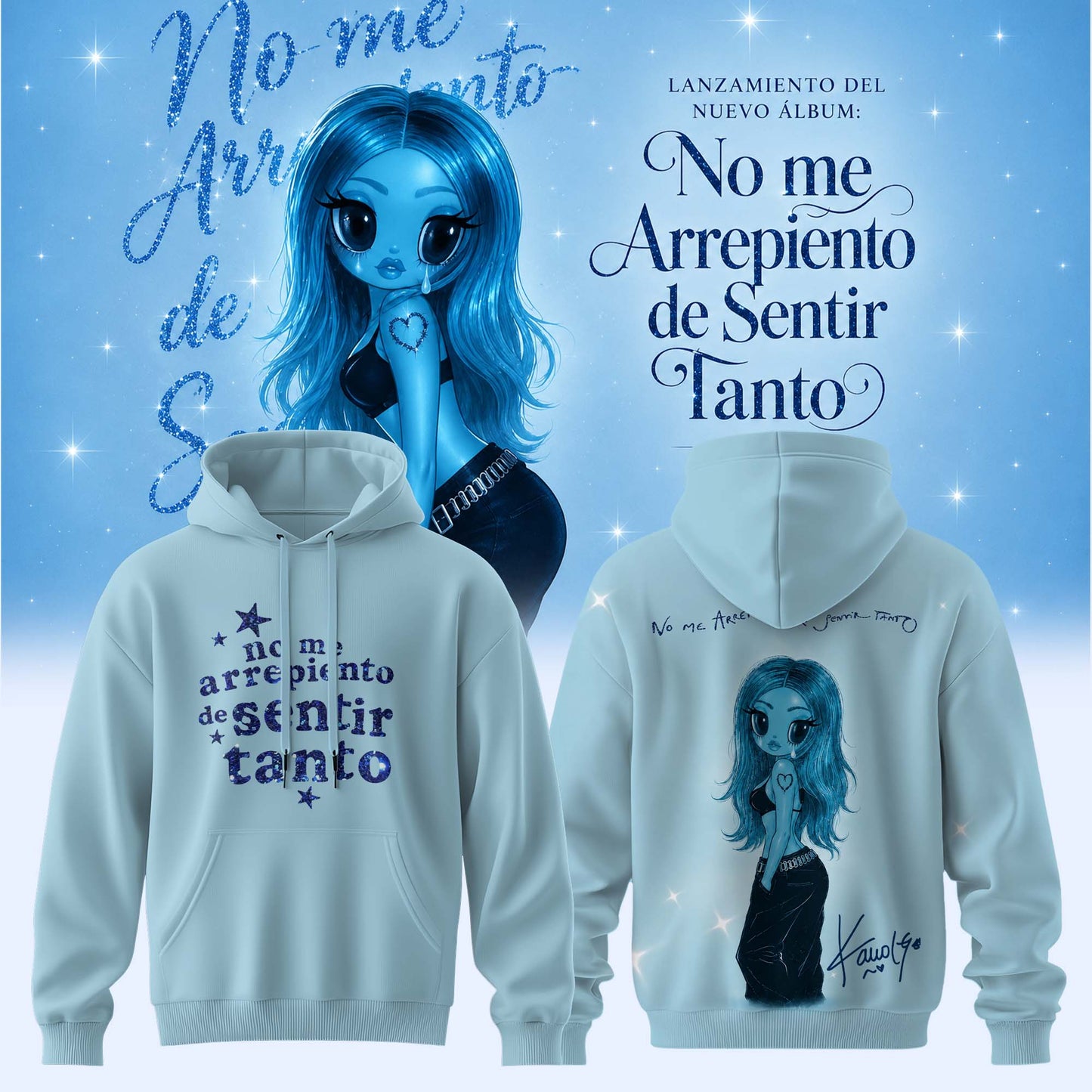 _.KaRol G Album “NO ME ARREPIENTO DE SENTIR TANTO” .Limited Edition Signature Hoodie