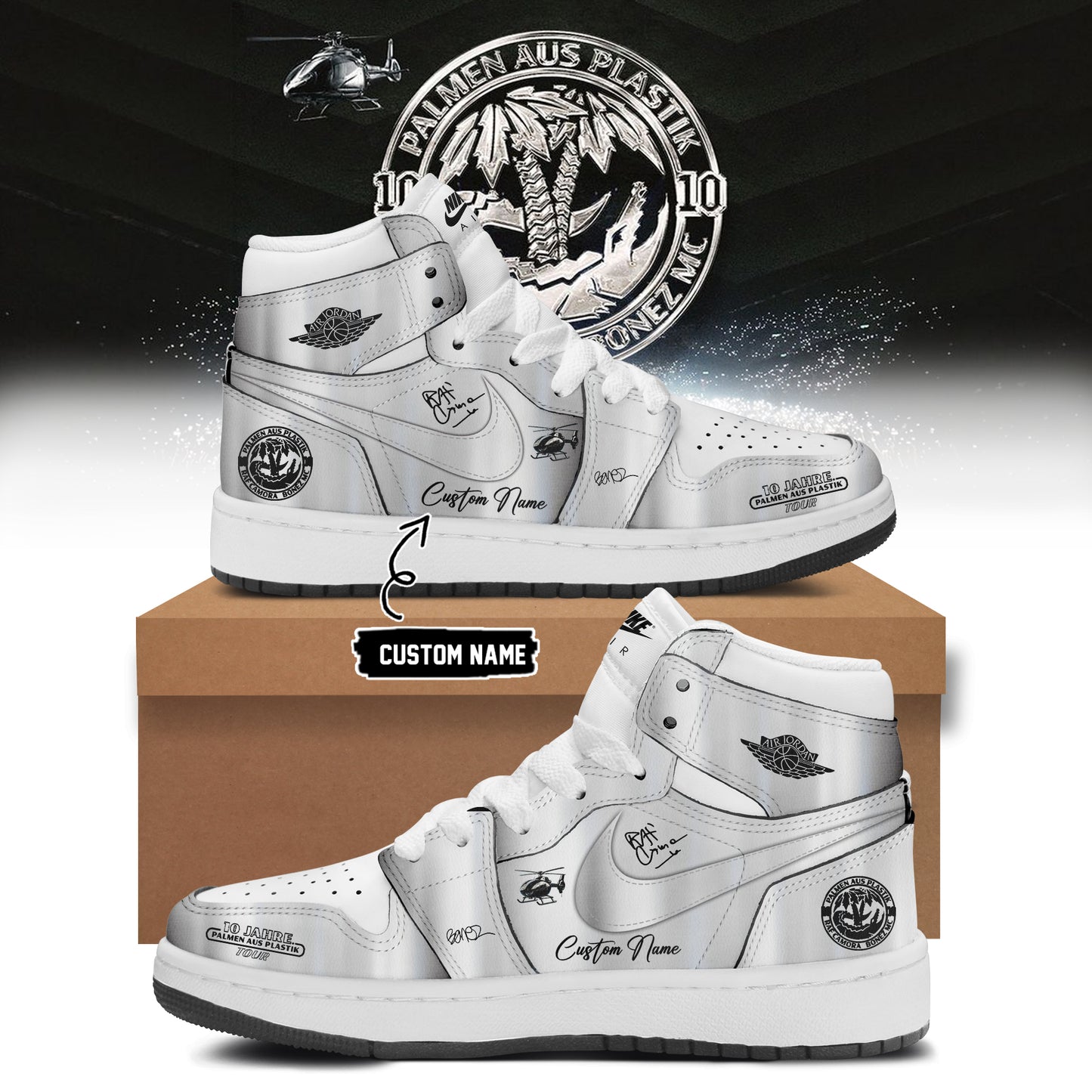 __RAF Camora & Bonez MC “10 Jahre Palmen aus Plastik Tour” . Limited Edition Signature Shoes 1-
