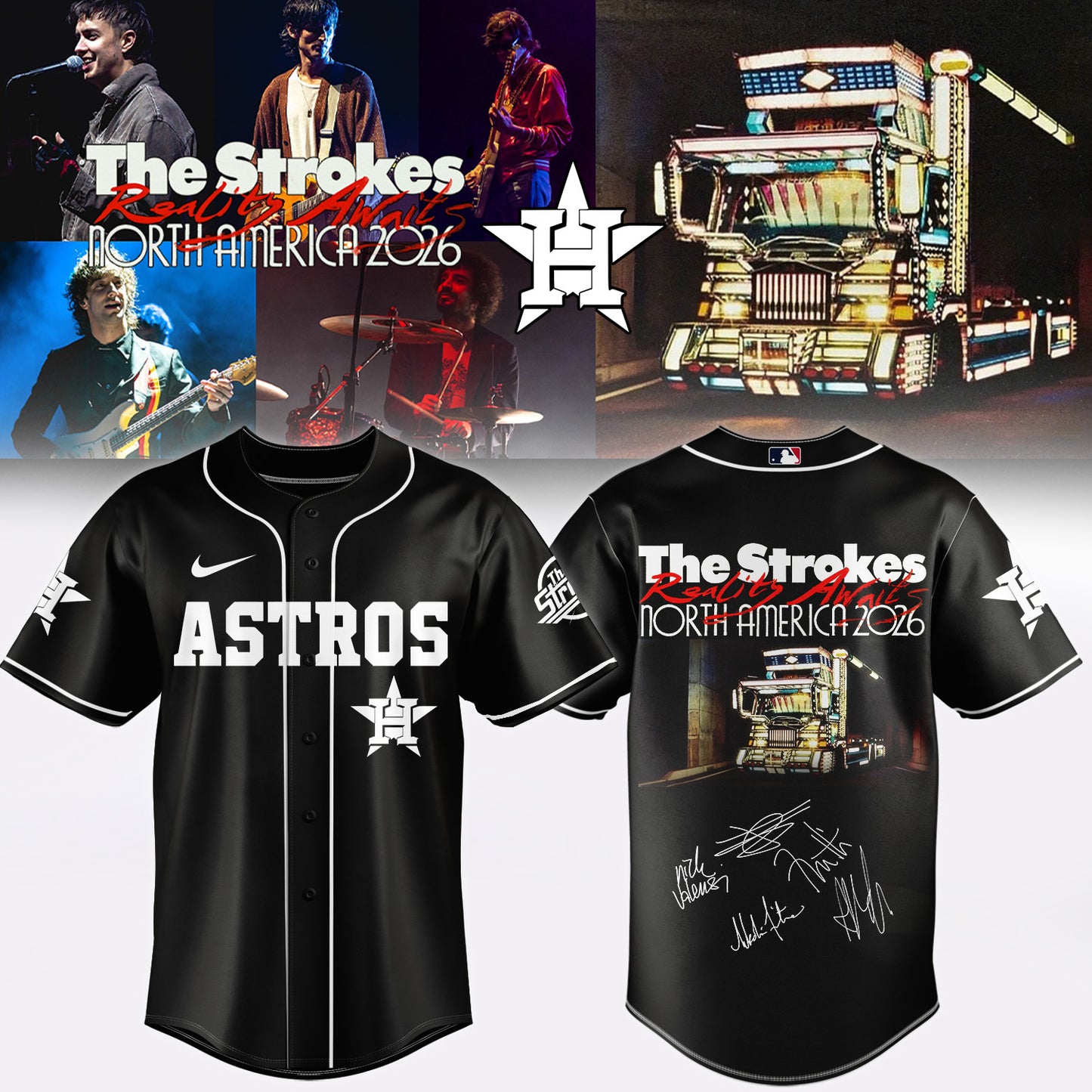 ,,MLB X The Strokes ”Reality Awaits North America 2026” Limited Edition Signature – Jersey 1