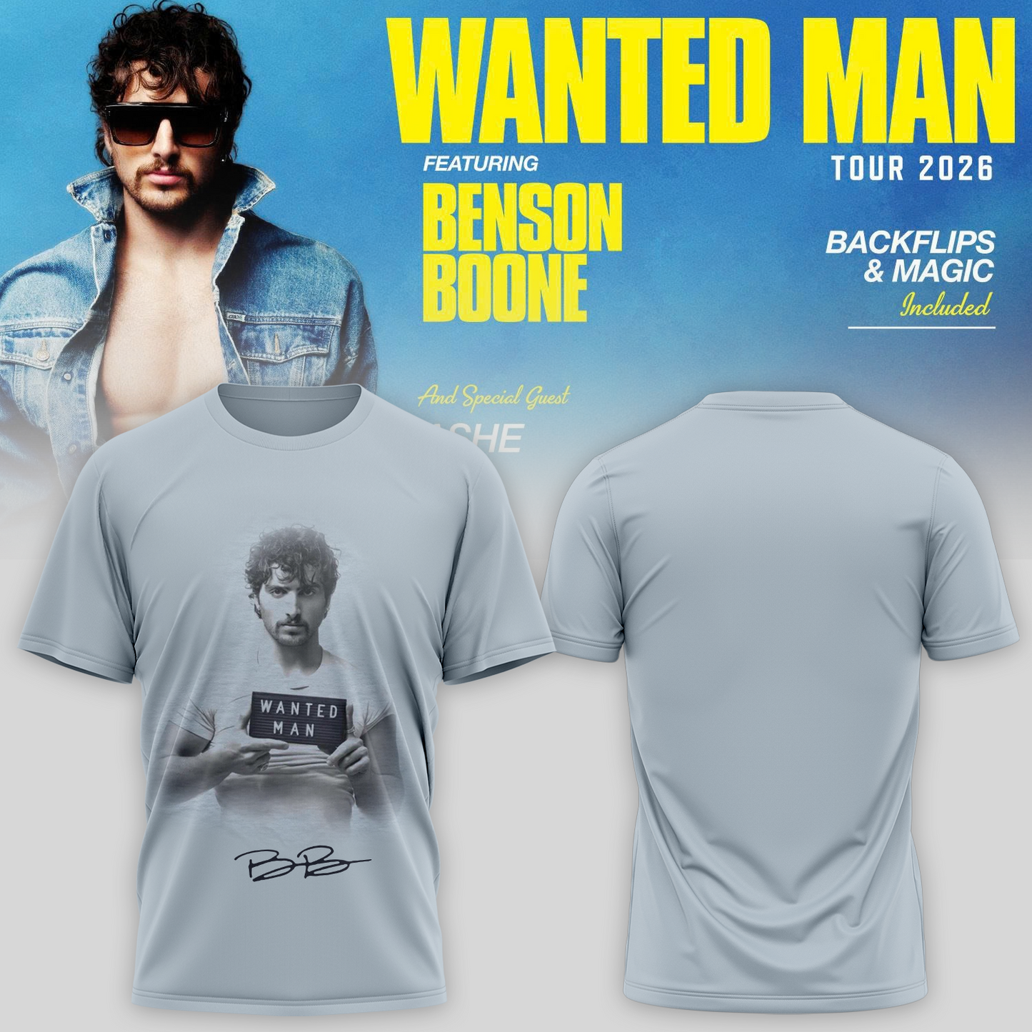 ..Benson Boone Wanted Man signed TShirt