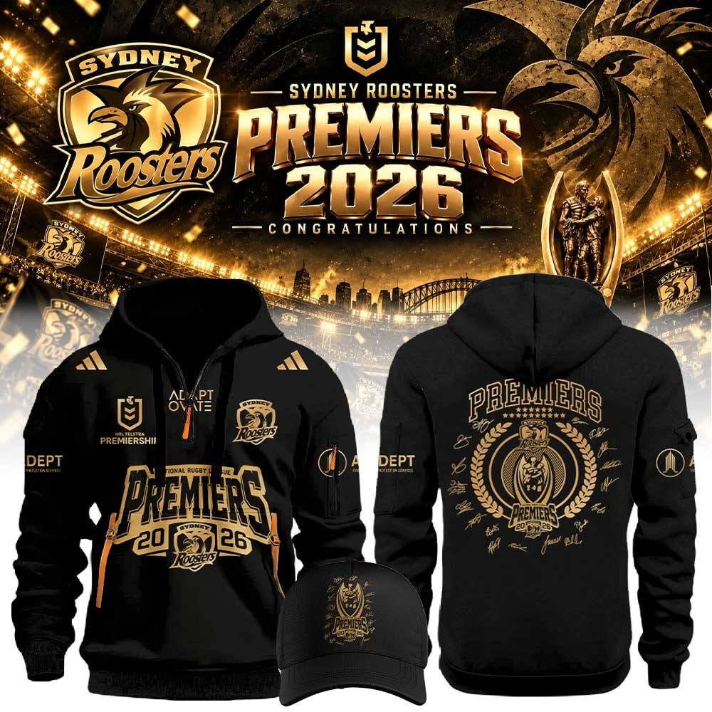 Limited Edition Sydney Roosters Premiers 2026 Zipper Hoodie