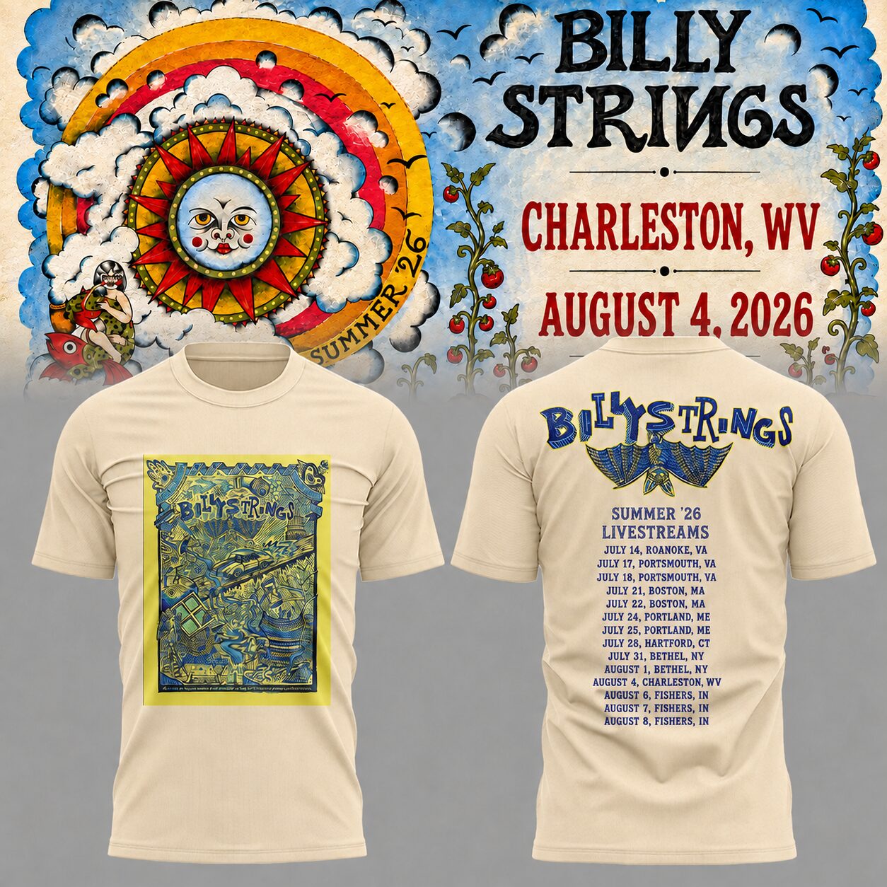 Limited Edition Billy Strings tour 2026 tshirt