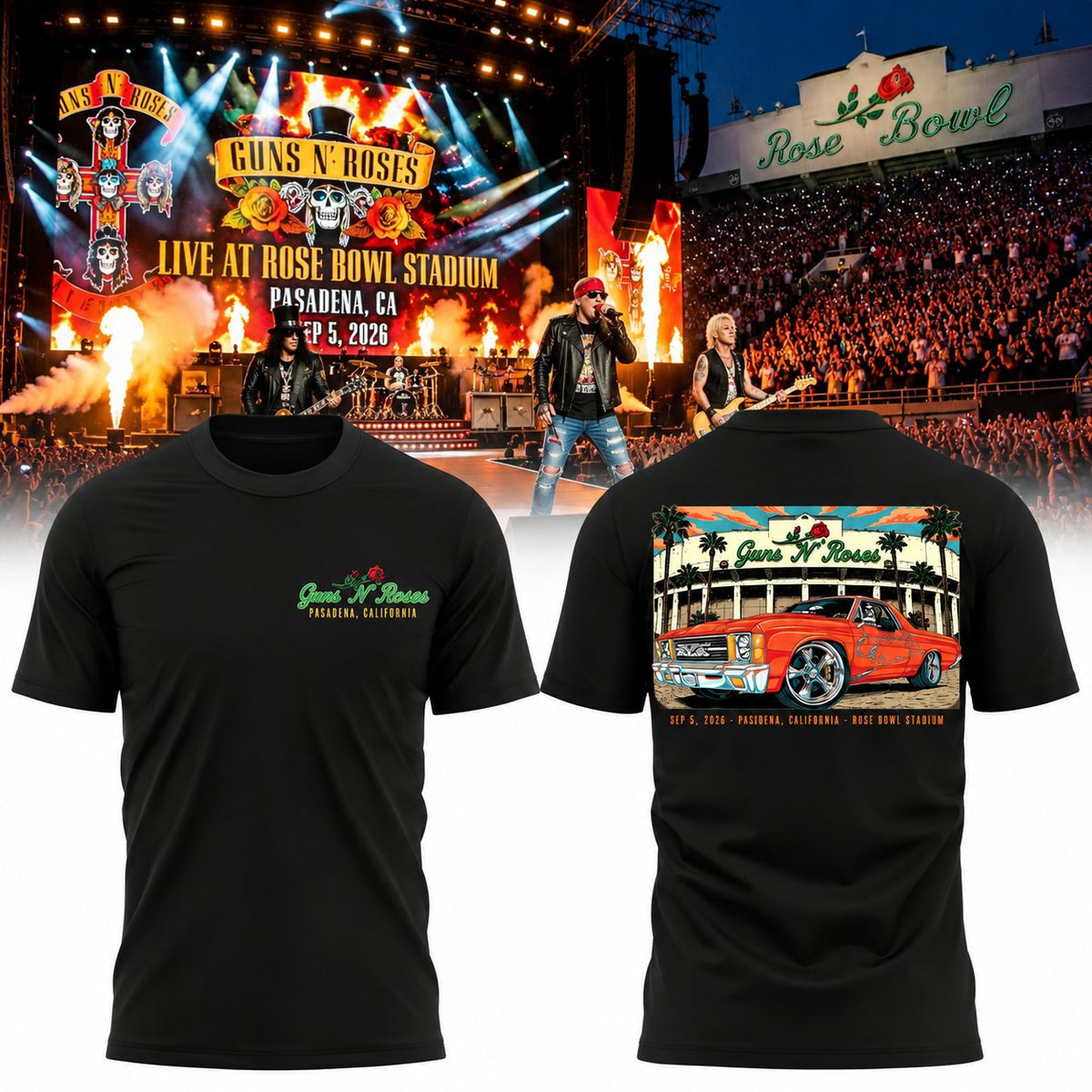Guns N’ Roses The Jungle Rose Bowl Stadium Pasadena CA 2026 Shirt v5