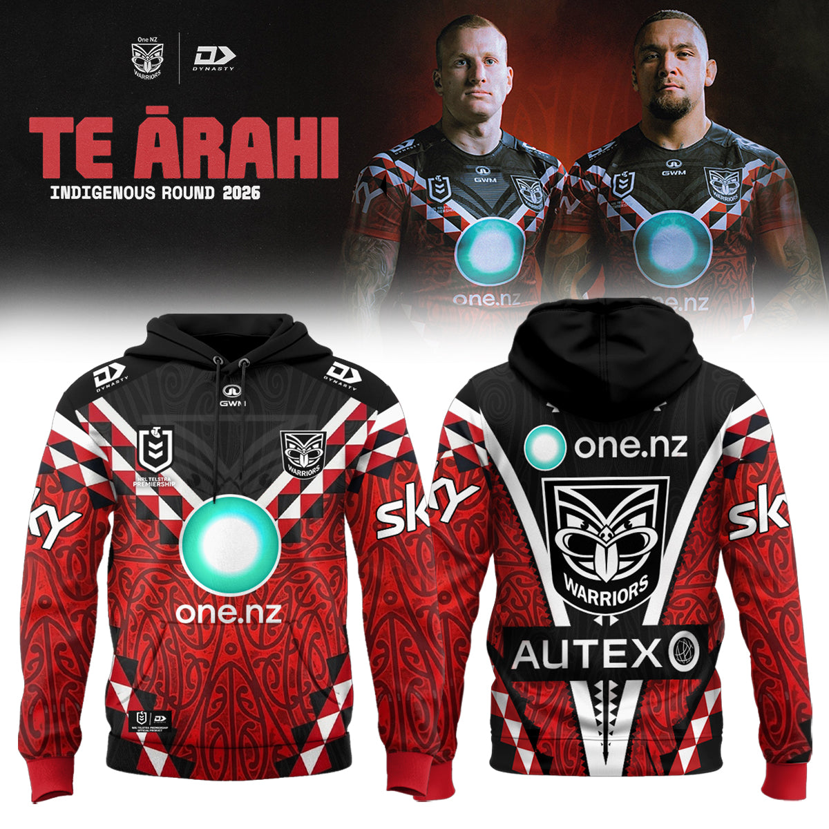 ,,,2026 New Zealand Warriors Replica Te Ārahi Hoodie