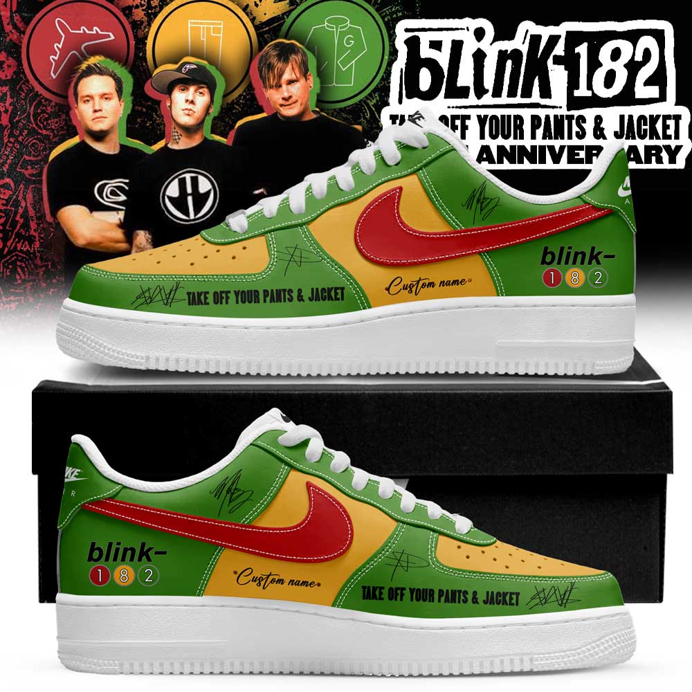 Blink-182 Day Pop-Up 25th album Take Off Your Pants and Jacket Limited Signature Custom Name Shoes