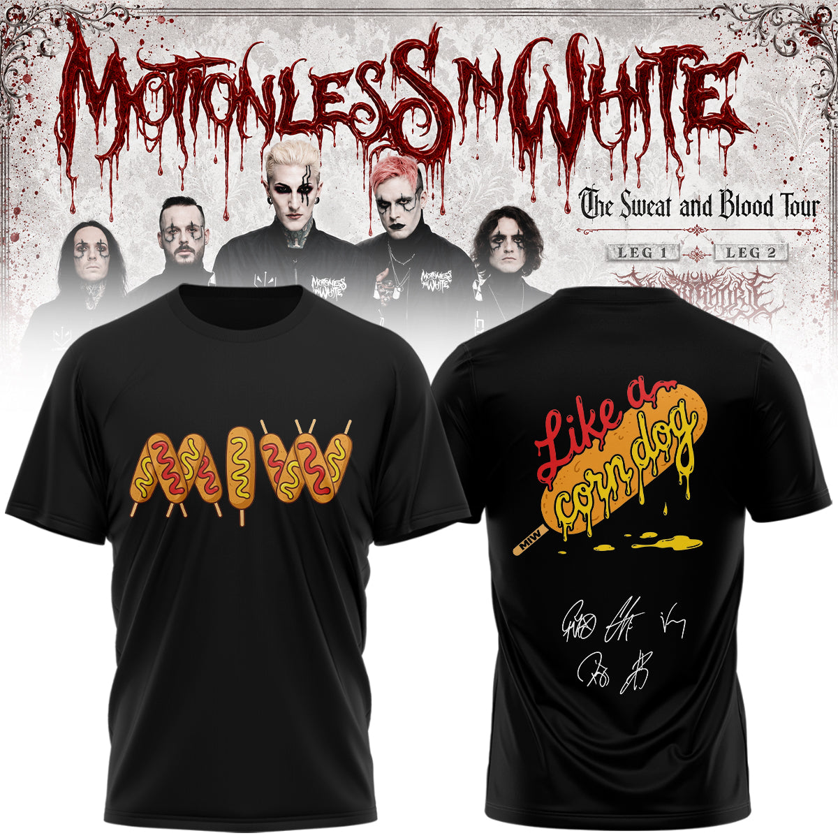Motionless In White “The Sweat and Blood Tour 2026” Signature Limited Edition – Tshirt