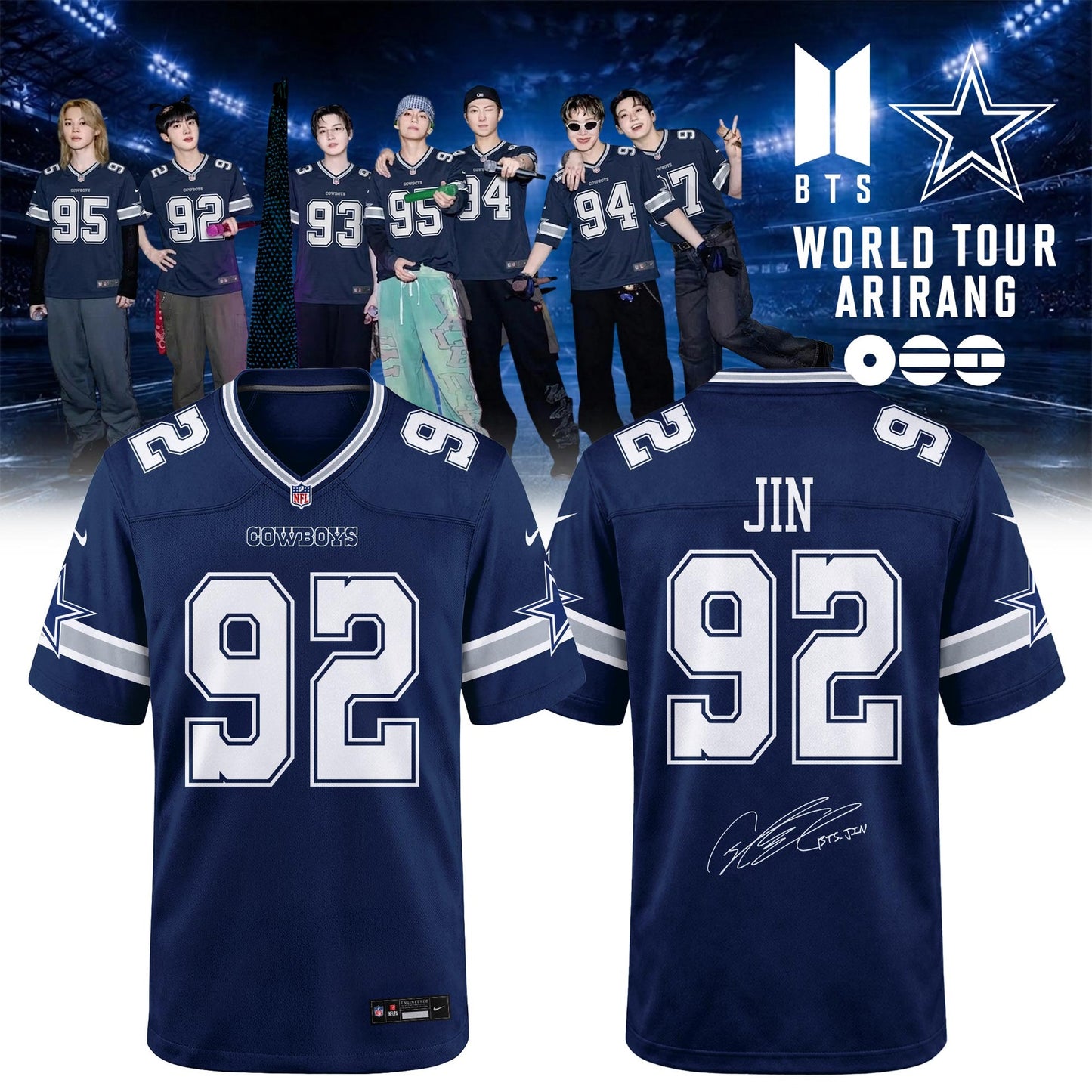 Dallas Cowboys x BTS World Tour 2026 Limited Edition Jersey