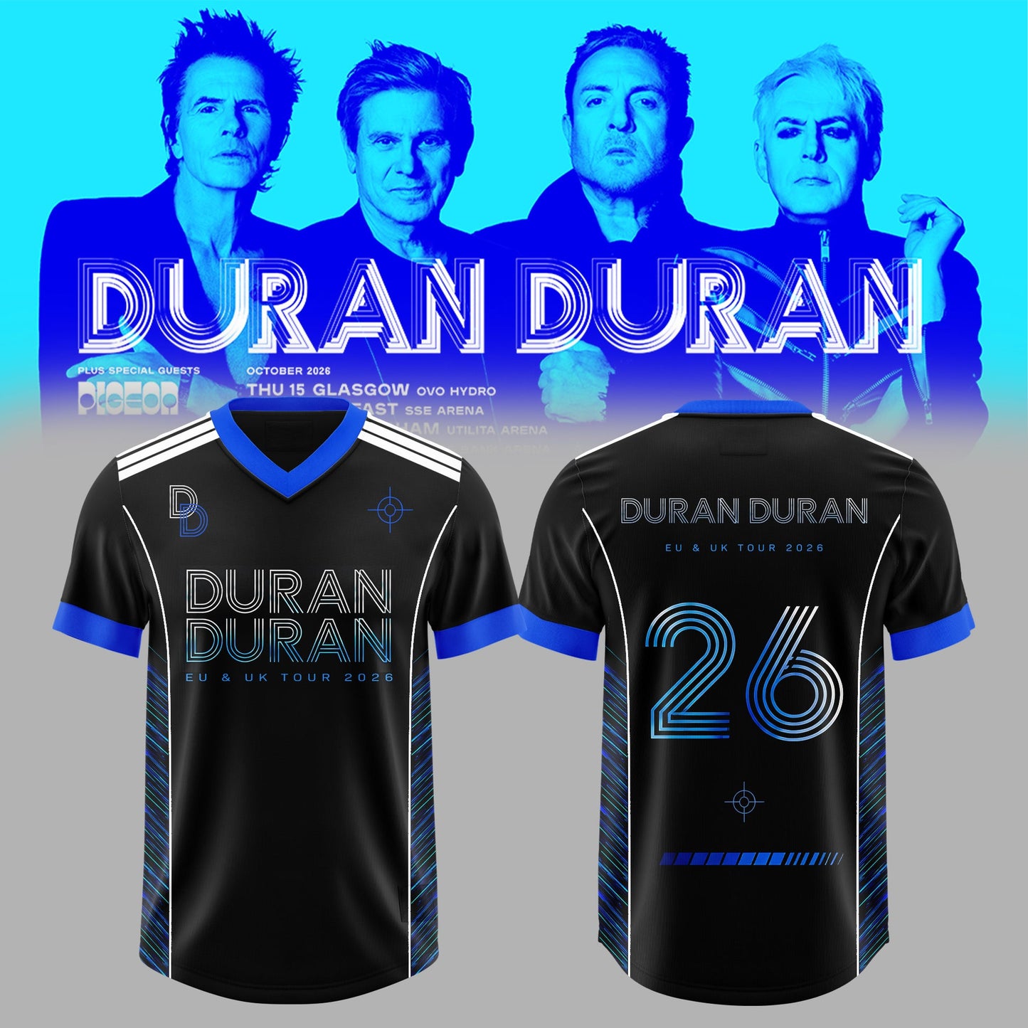 DURAN DURAN – UK & EU AUTUMN TOUR 2026 Exclusive Football Jersey