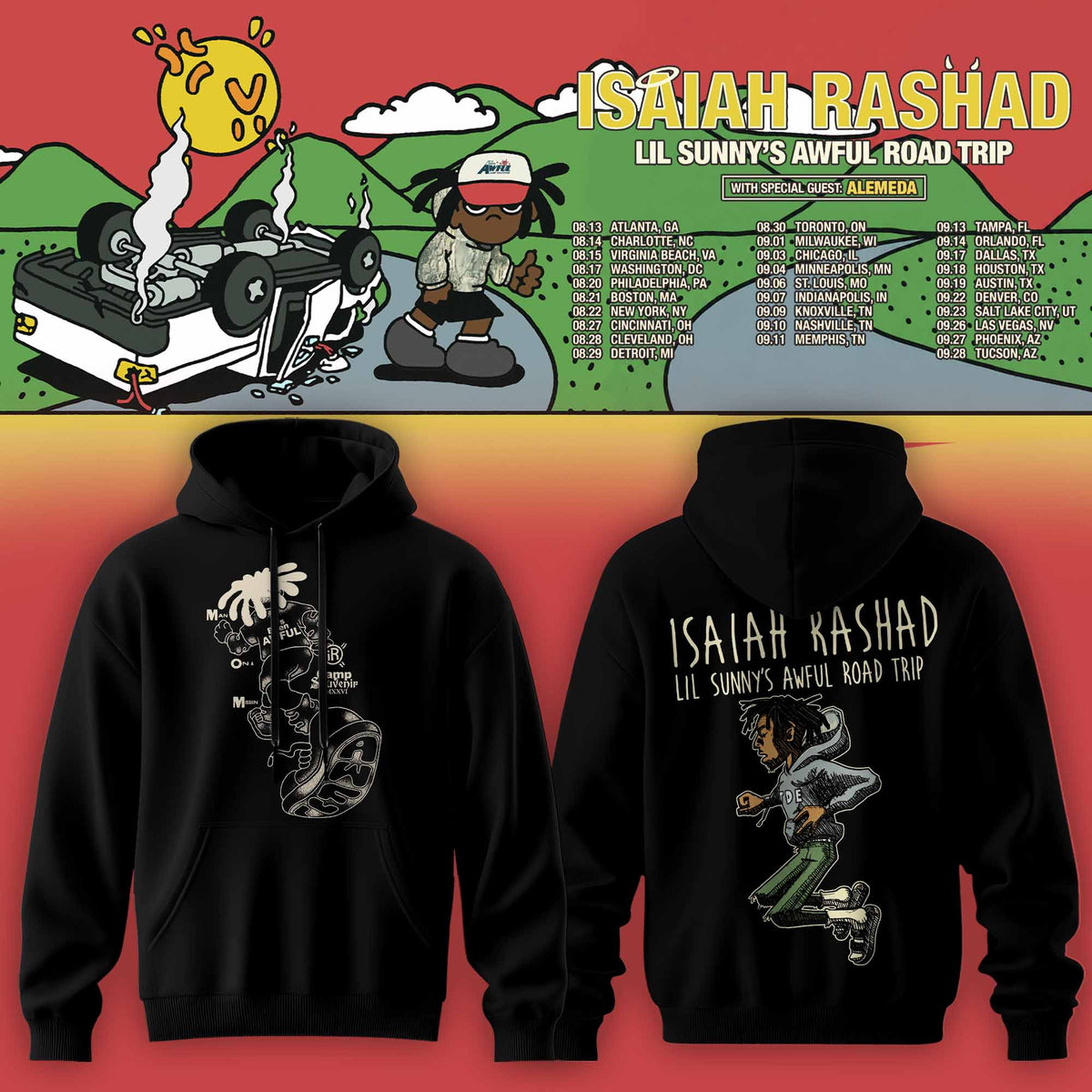 ISAIAH RASHAD – LIL SUNNY’S AWFUL ROAD TRIP HOODIE