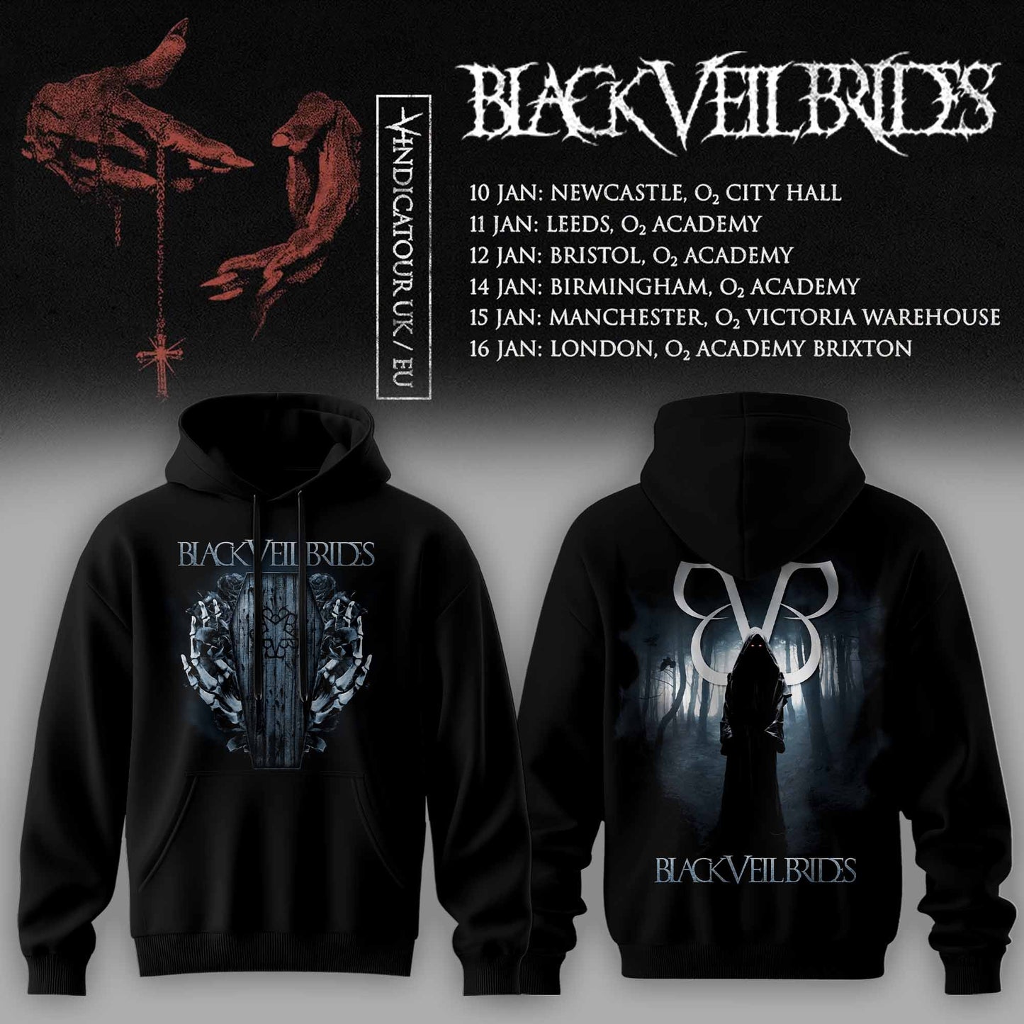 BLACK VEIL BRIDES – UK TOUR 2026 COLLECTION HOODIE