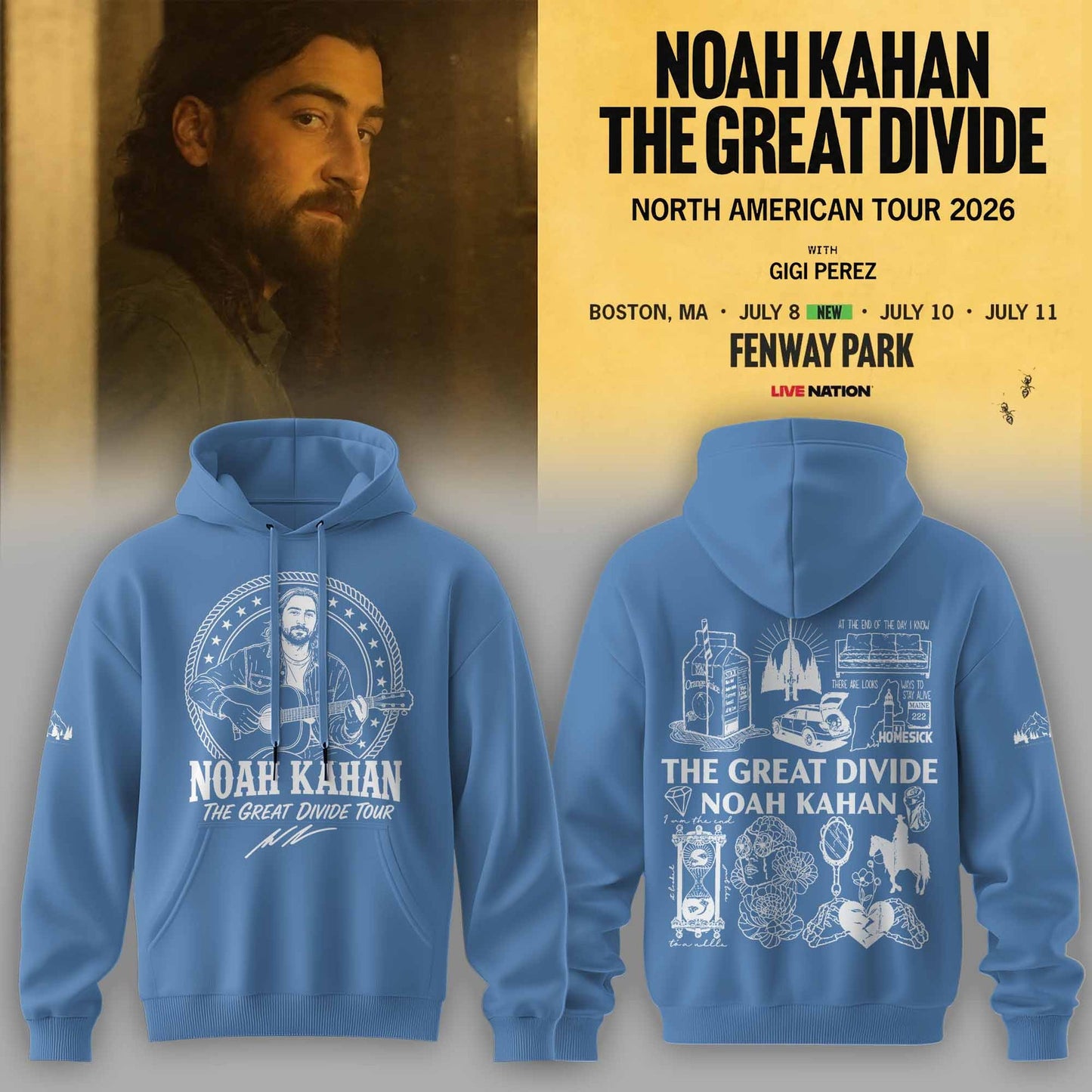 _ Noah Kahan – The Great Divide Tour 2026 Limited Hoodie