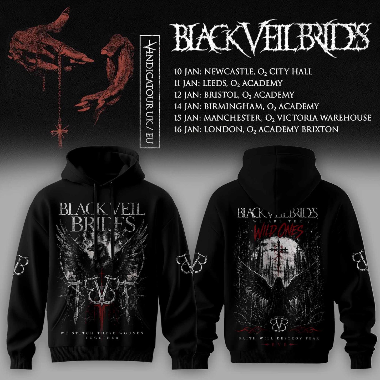 BLACK VEIL BRIDES – UK TOUR 2026 COLLECTION HOODIE