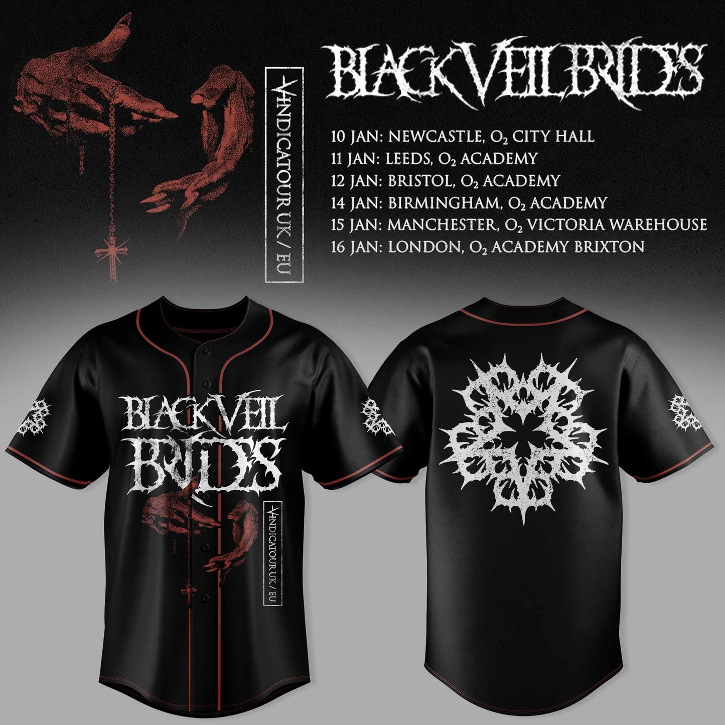 BLACK VEIL BRIDES – UK TOUR 2026 COLLECTION JERSEY