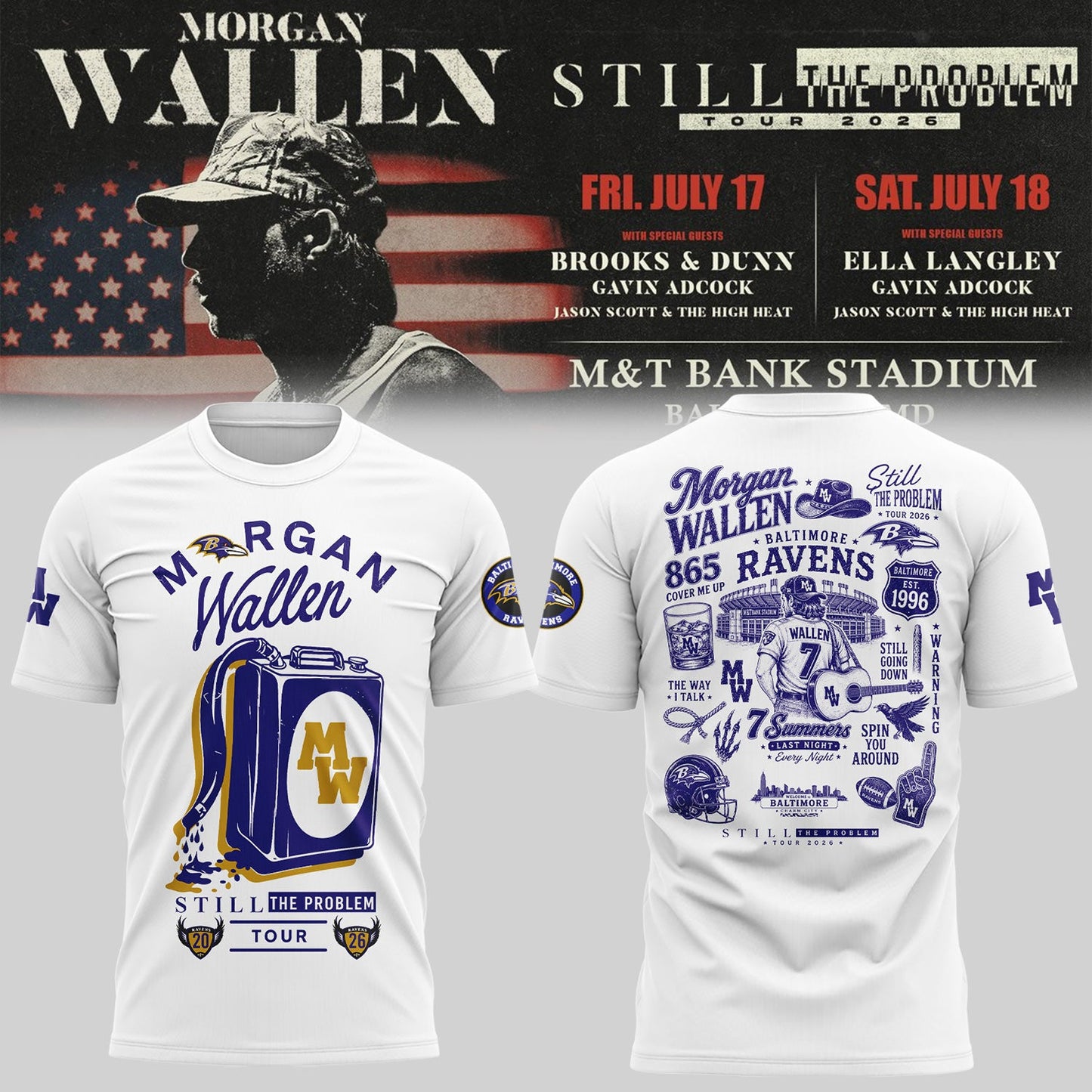 MW “Still The Problem Tour”at M&T Bank Stadium,MD Shirt-KC07182616