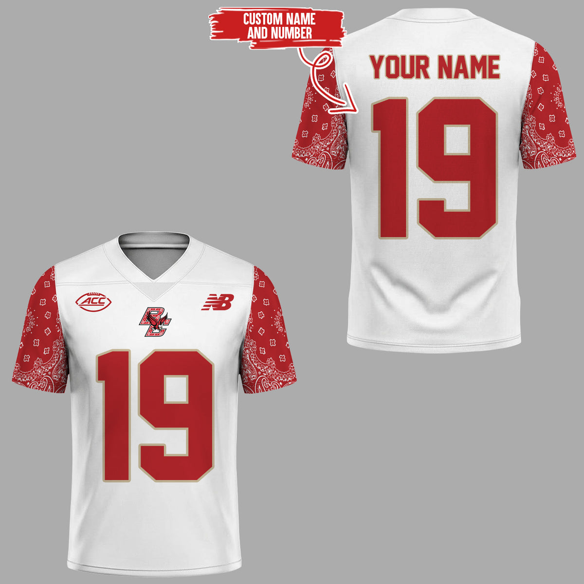Limited Edition Red Bandana For Welles Custom Football Jersey