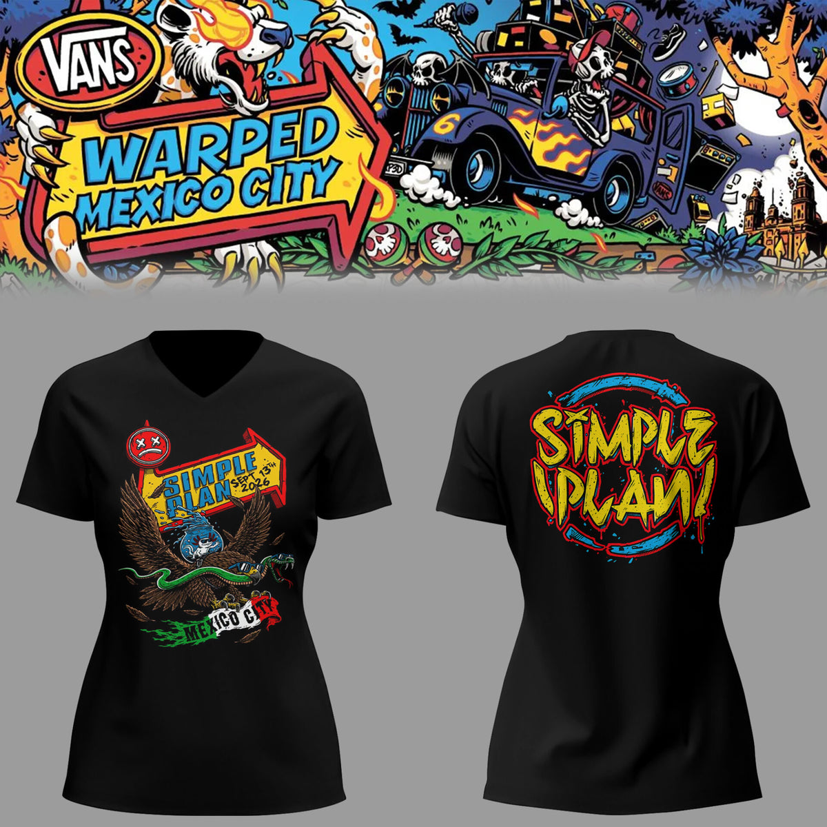 Limited Edition Vans Warped Tour Mexico City 2026 V-neck TShirt