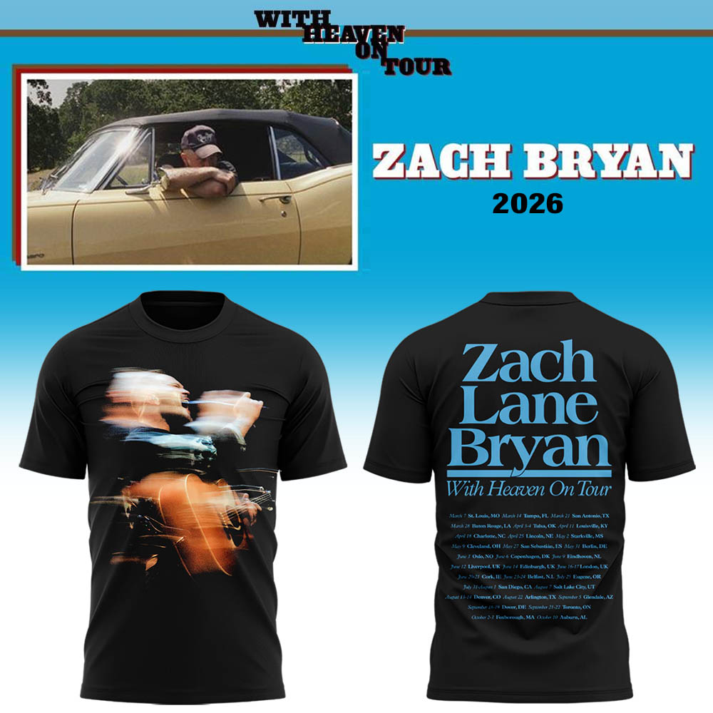 Limited Zach “With Heaven On Tour 2026.” TShirt