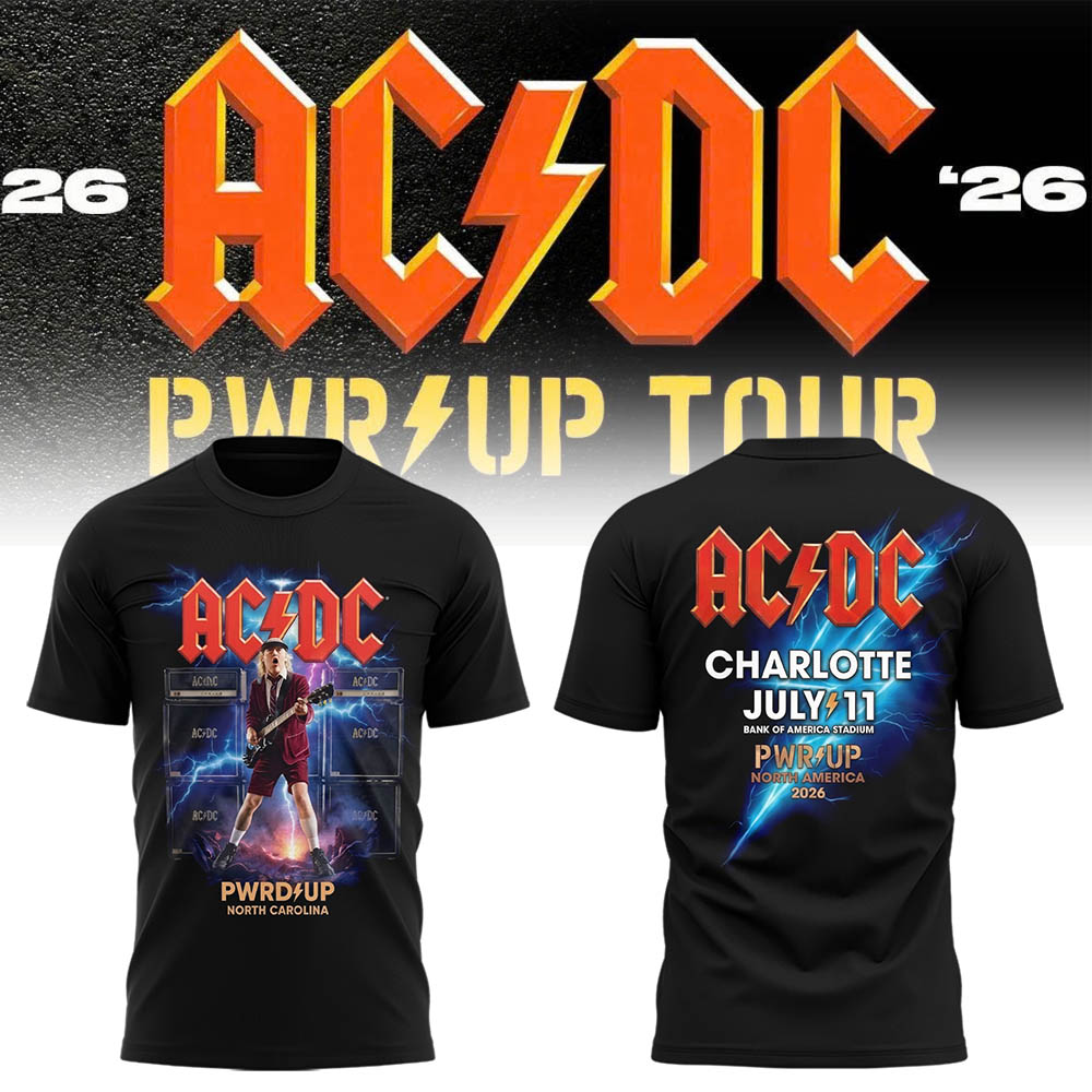 Limited Edition POWER UP Tour 2026 At Bank of America Stadium TShirt