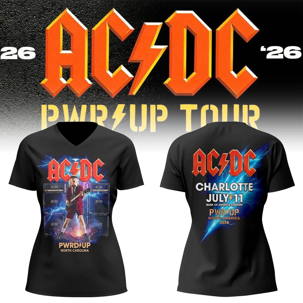 imited Edition POWER UP Tour 2026 At Bank of America Stadium Vneck Shirt