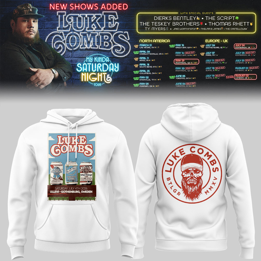 Limited Edition Luke Combs My Kinda Saturday Night Tour 2026 Hoodie
