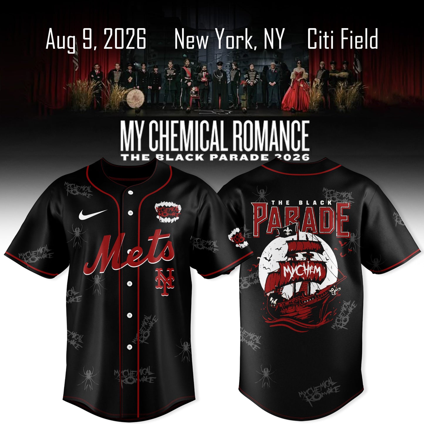 _ New York Mets x My Chemical Romance The Black Parade 2026 Jersey Collection