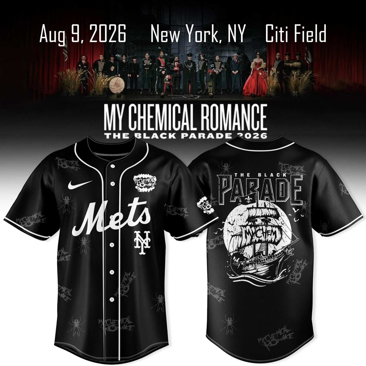 _ New York Mets x My Chemical Romance The Black Parade 2026 Jersey Collection